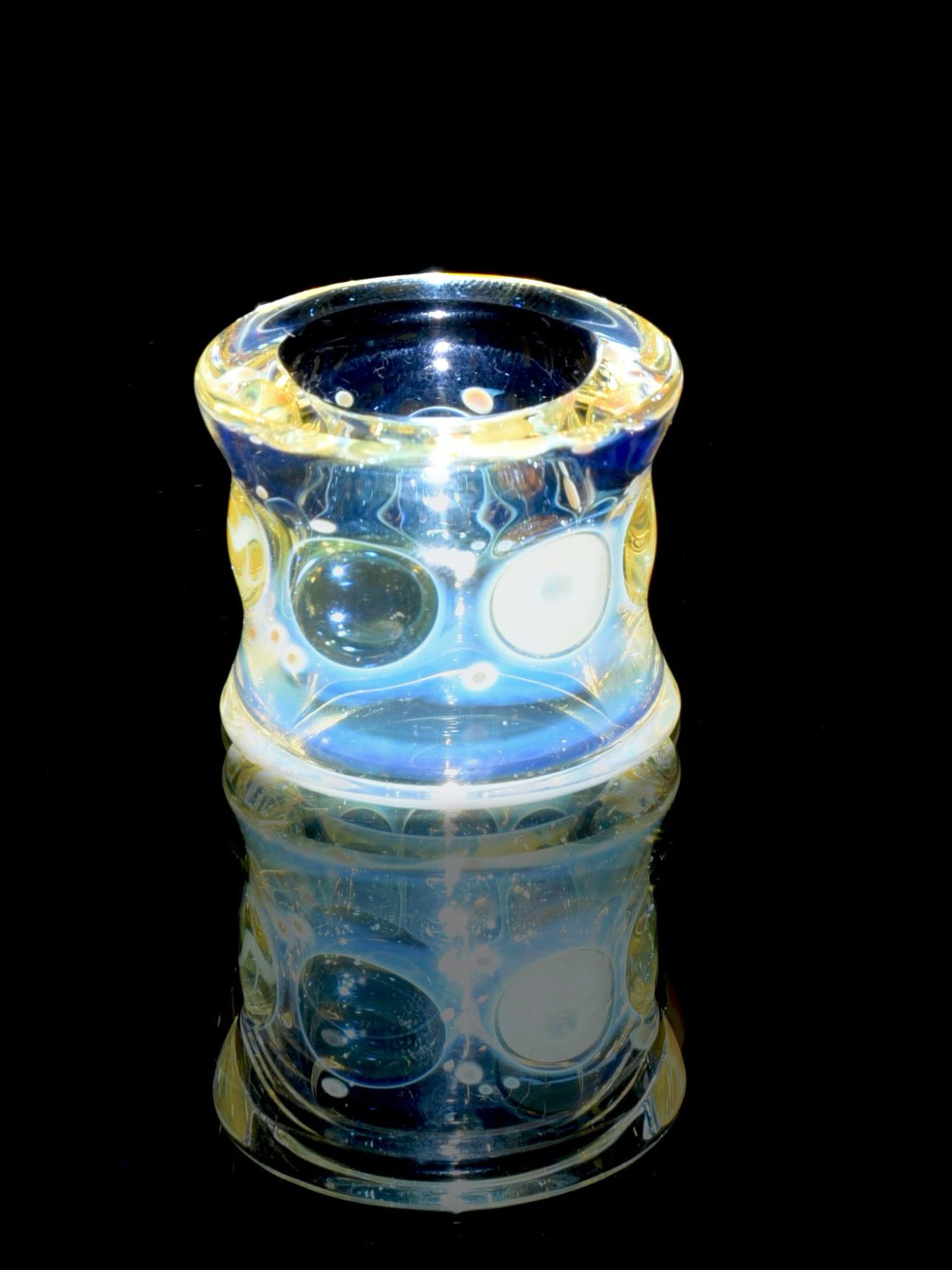 Preview pic of Badback Glass - Fumed Marble Holder/Bead w/ Millies