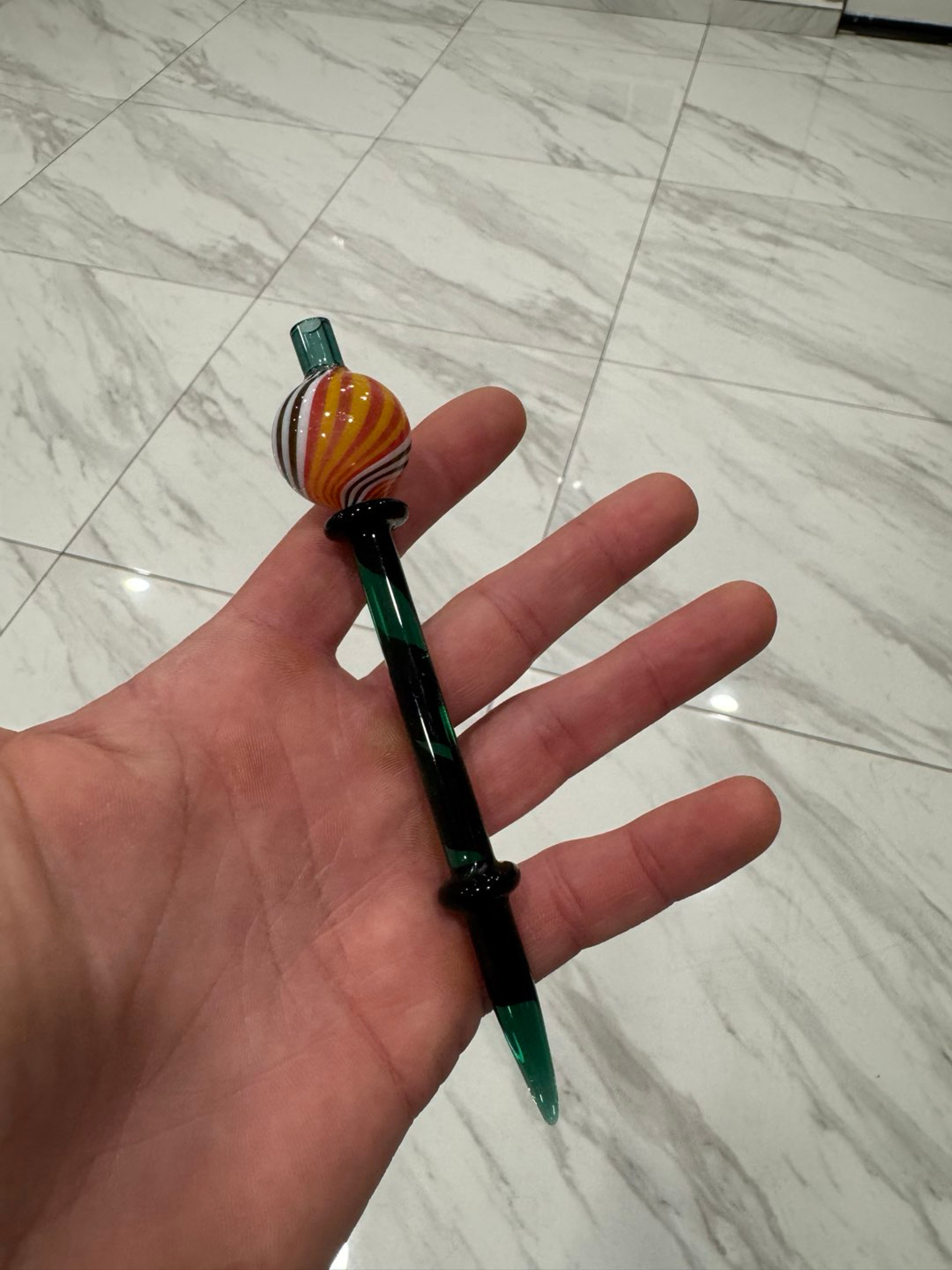 2 in 1 dab tool and carb cap dark green image 0