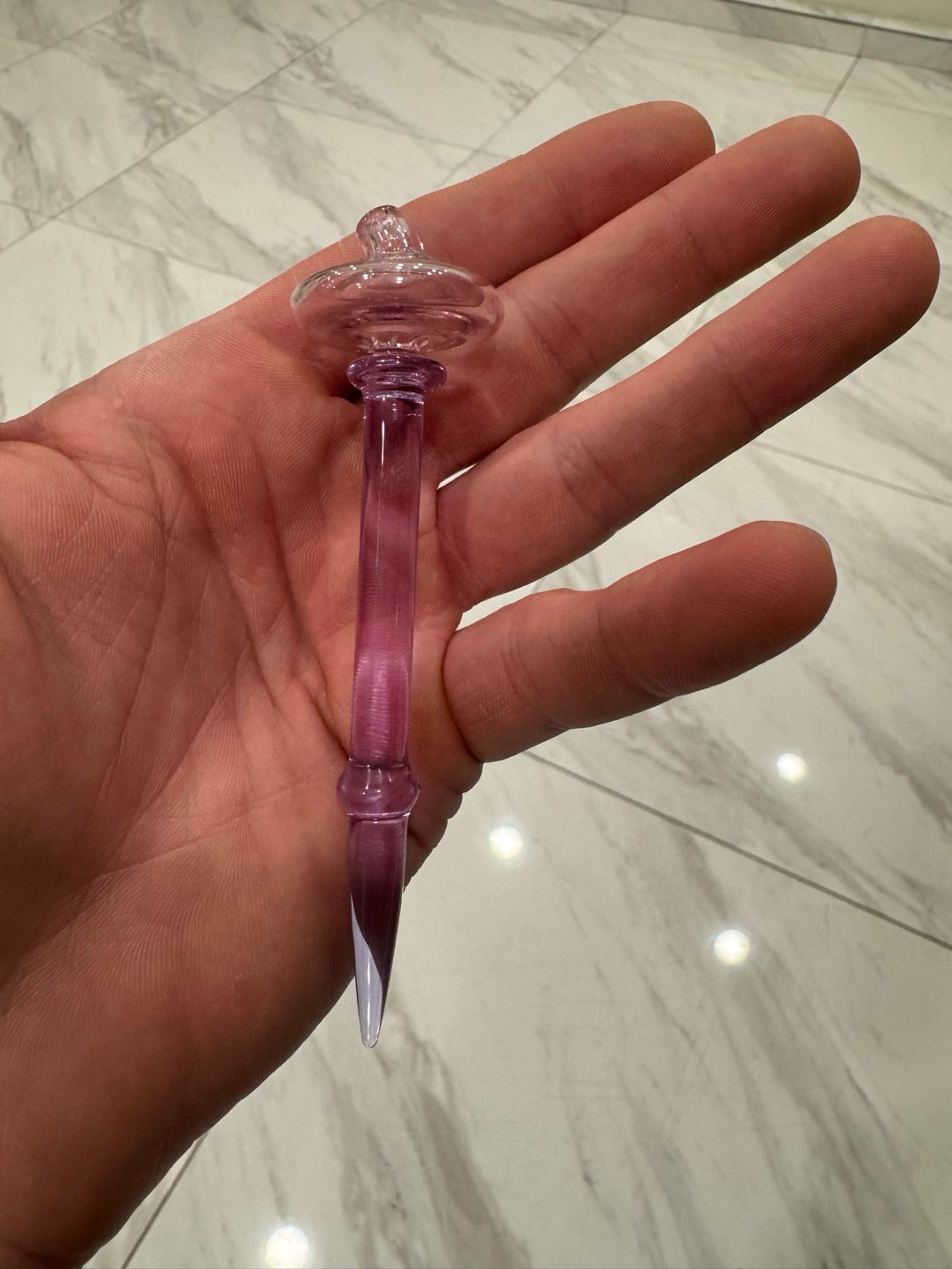 2 in 1 dab tool and carb cap purple / pink image 0
