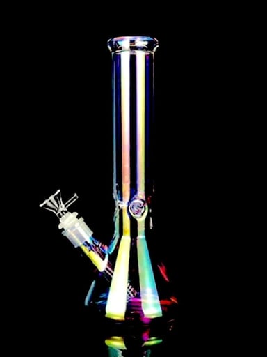 Preview pic of 10' Iridescent Glass Water Bong Beaker 14mm Bowl