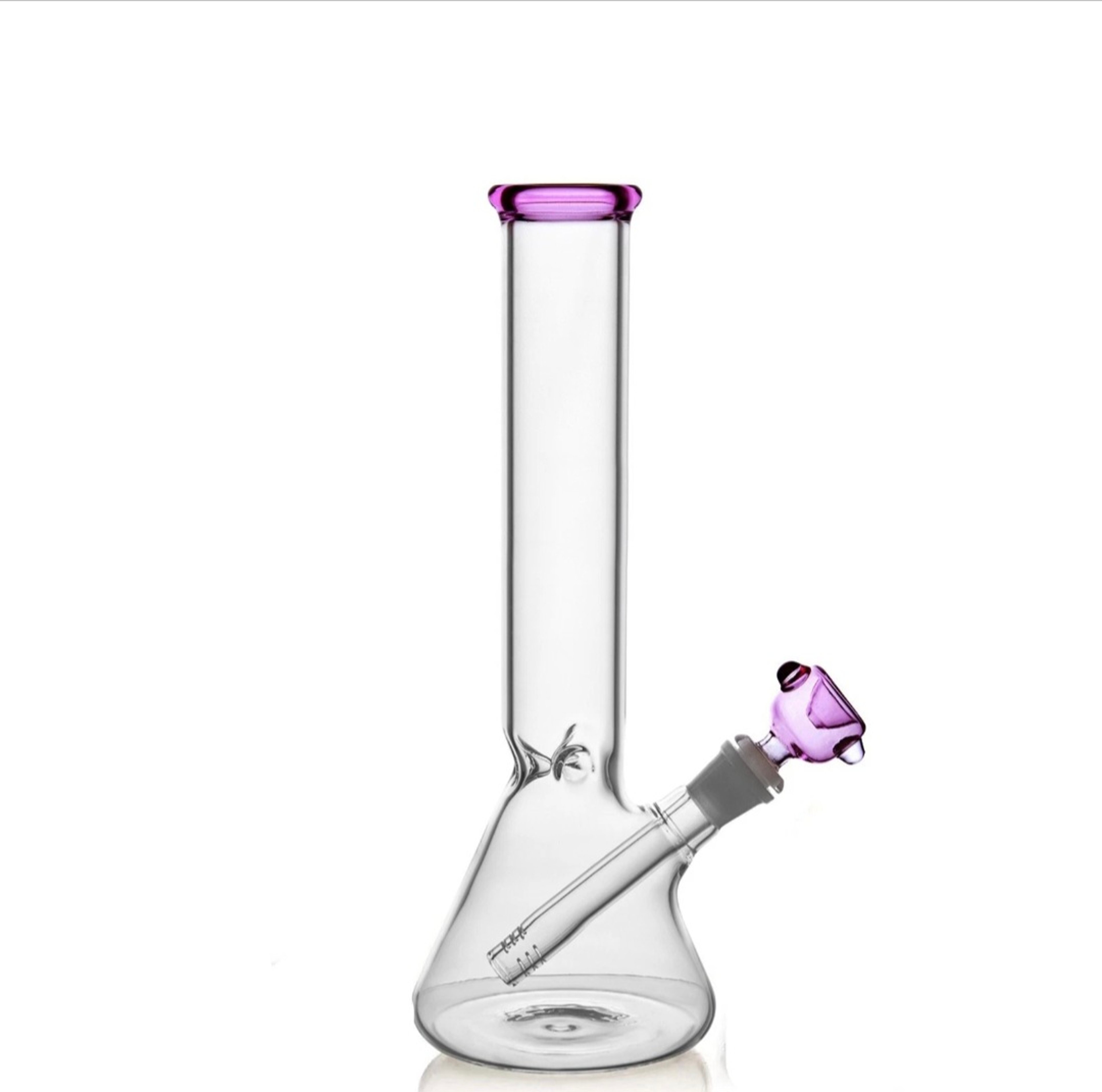 10' Purple Bowl & Mouth Piece Glass Water Bong Beaker 14mm Bowl image 0