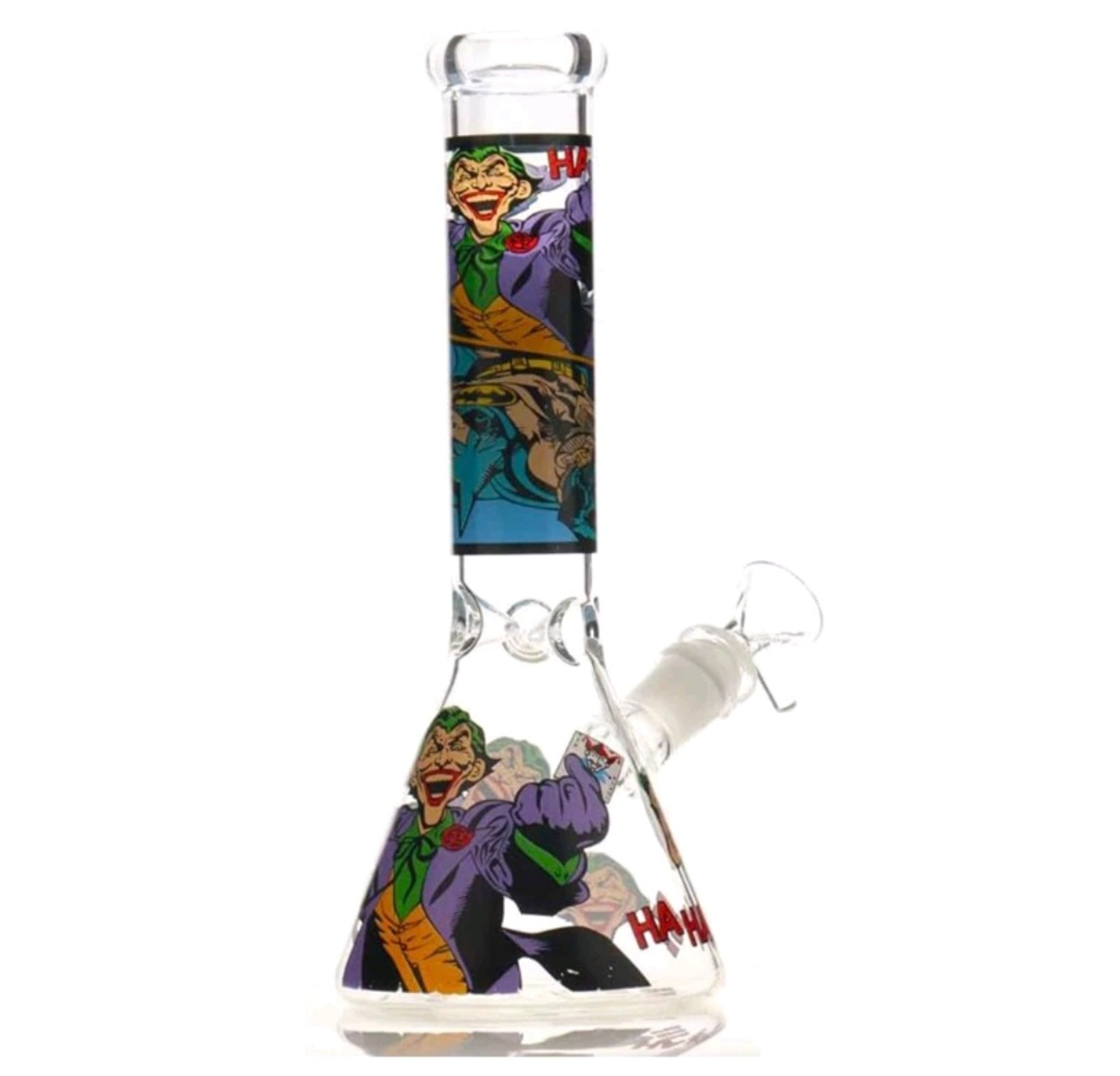 10' Glass Water Bong Hahaha Design W/ Ice Catcher image 0