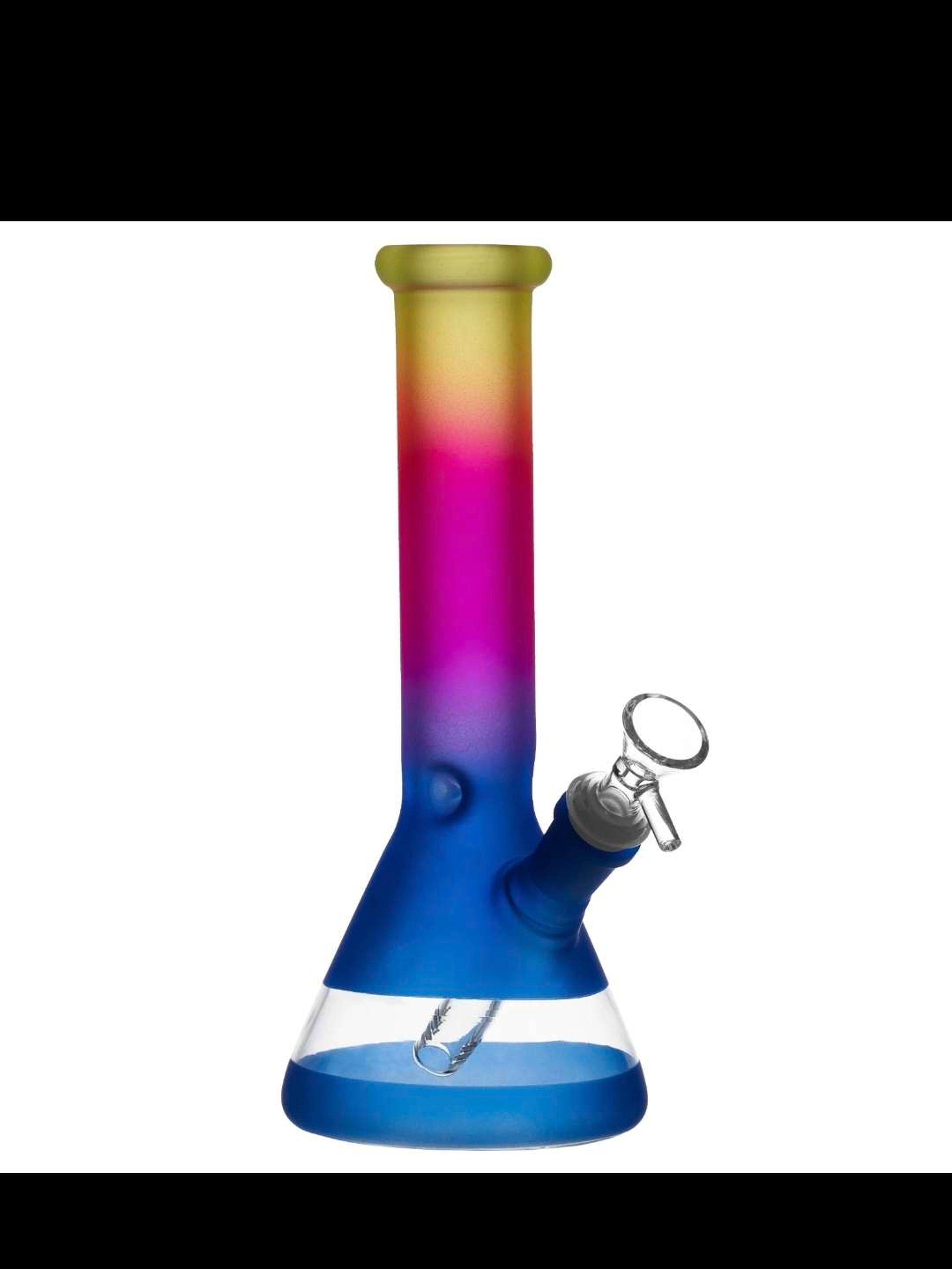10' Multicolored Frosted Glass Beaker Bong 14mm Bowl image 0