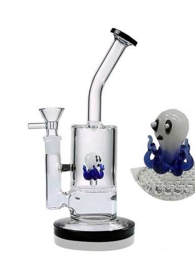 Preview pic of 9' Glass Water Bong W/ a Octopus Percolator 14mm Bowl
