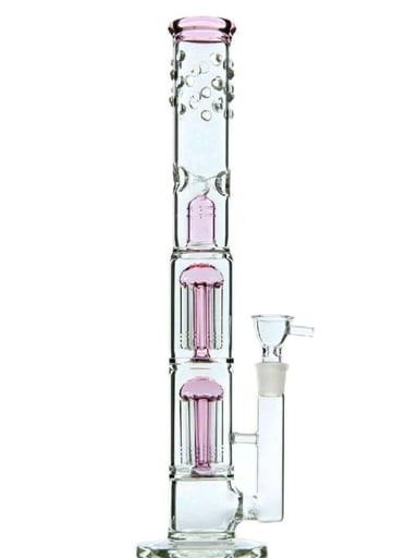 Preview pic of 16.5' 10-Arm Tree Percolator Pink Glass Water Bong
