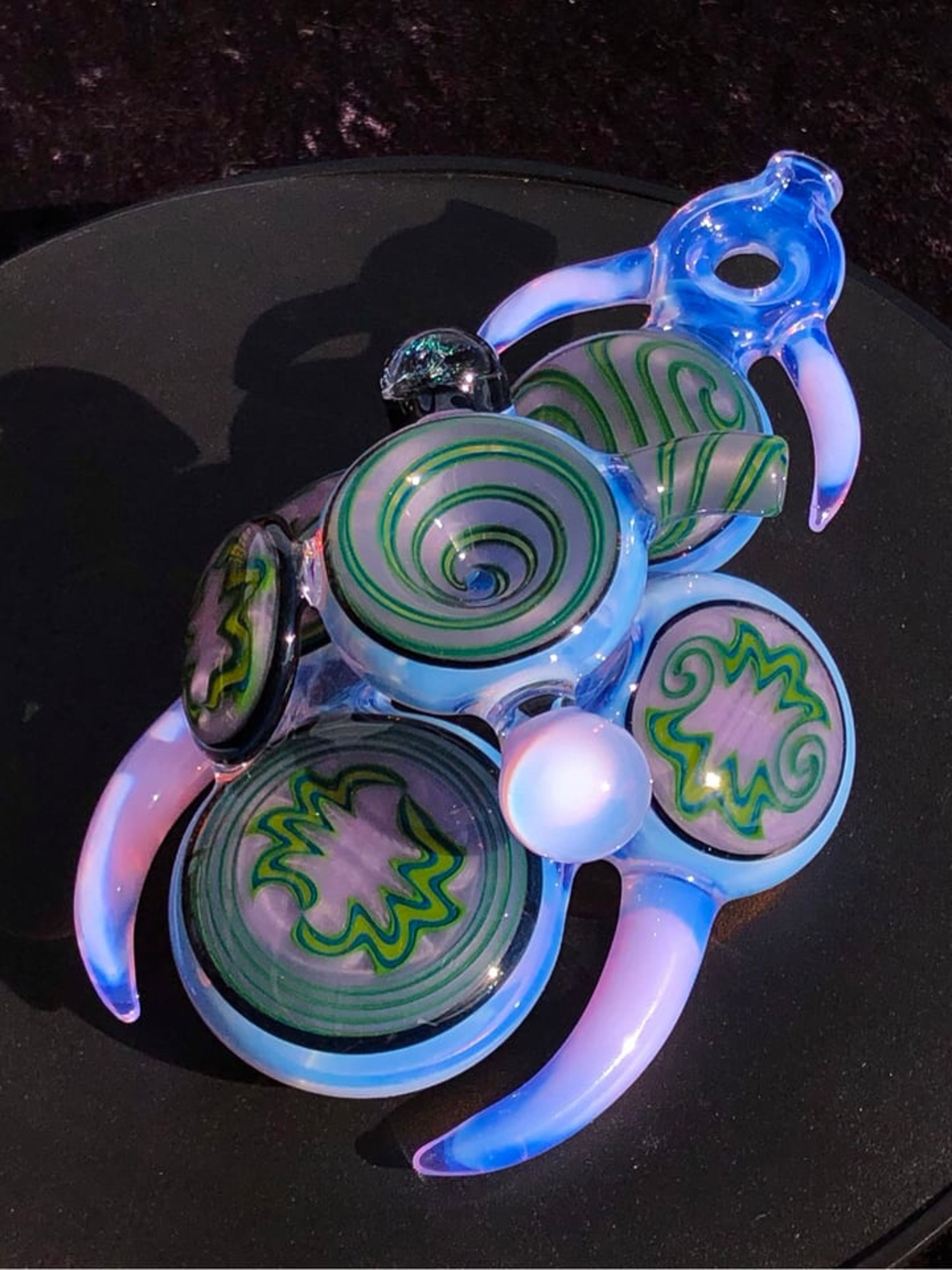 Heady Disc Pipe with Horns image 0