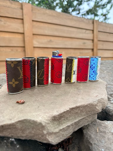 Preview pic of LOUIS VUITTON x GUCCI HALF N HALF BIC LIGHTER SKINS (1)