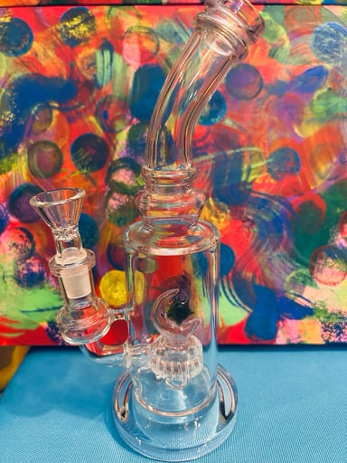 Preview pic of Glass Moon & Stars Bong with percolator