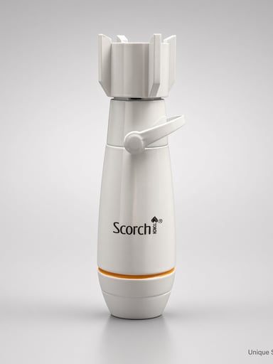 Preview pic of Scorch 61899 – 3.5” White Bomb-Style Metal Torch | Single Jet