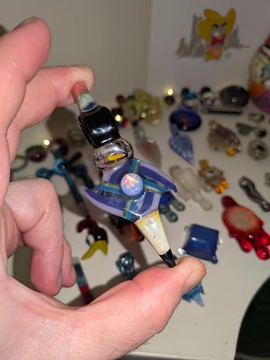 Preview pic of Rare Sherbet flat pencil pendant with opal and pencil millie