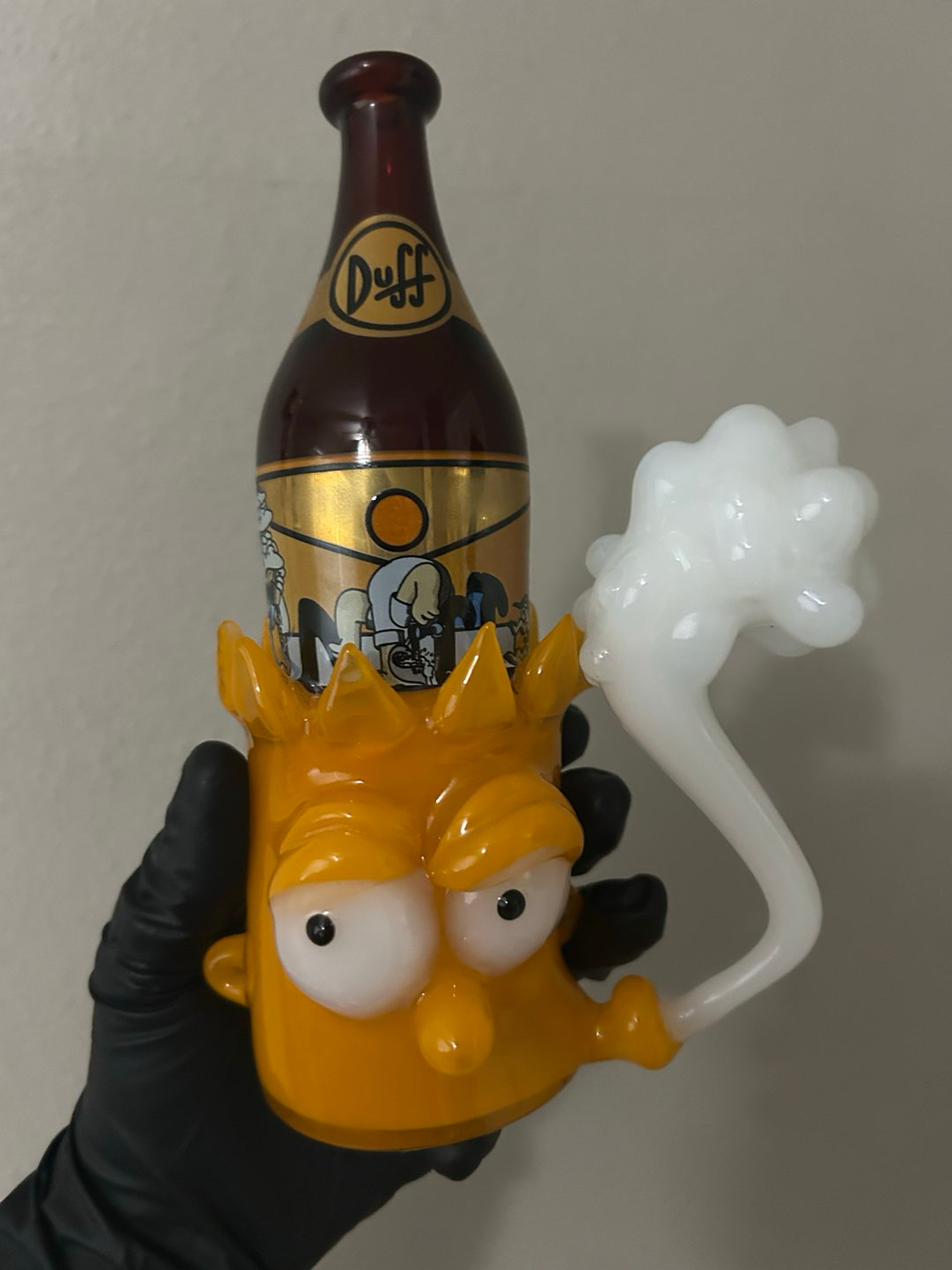 Nervglass duff beer Bart head puffing smoke rig image 0