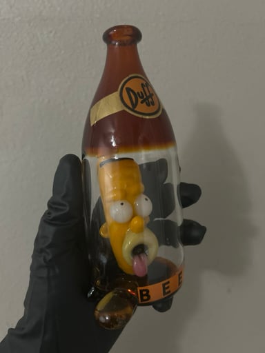 Preview pic of nervglass Homer in a duff beer bottle rig (BRAND NEW)