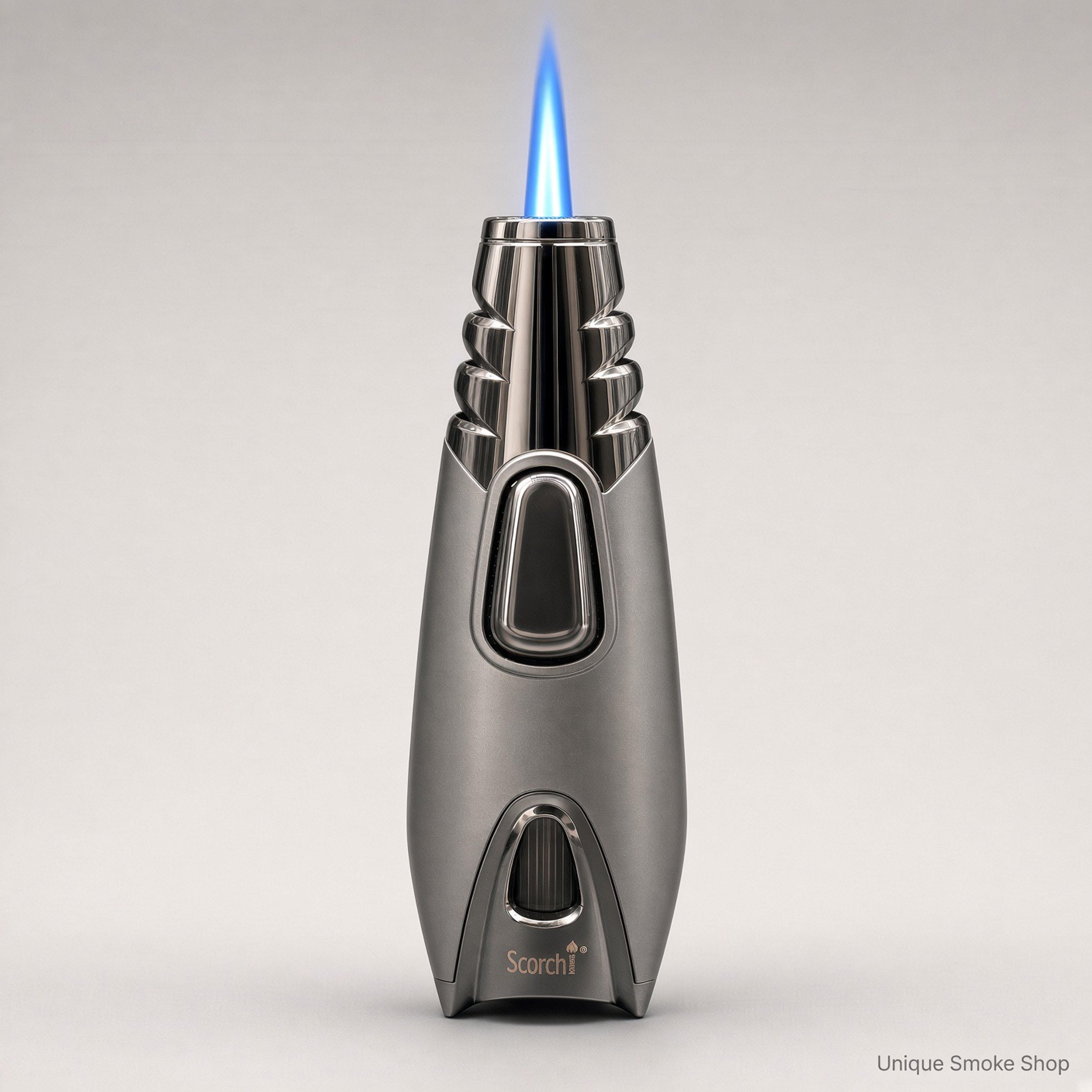 Preview pic of Scorch Rocket Single Flame Torch Lighter – Gunmetal Gray, Model 61582