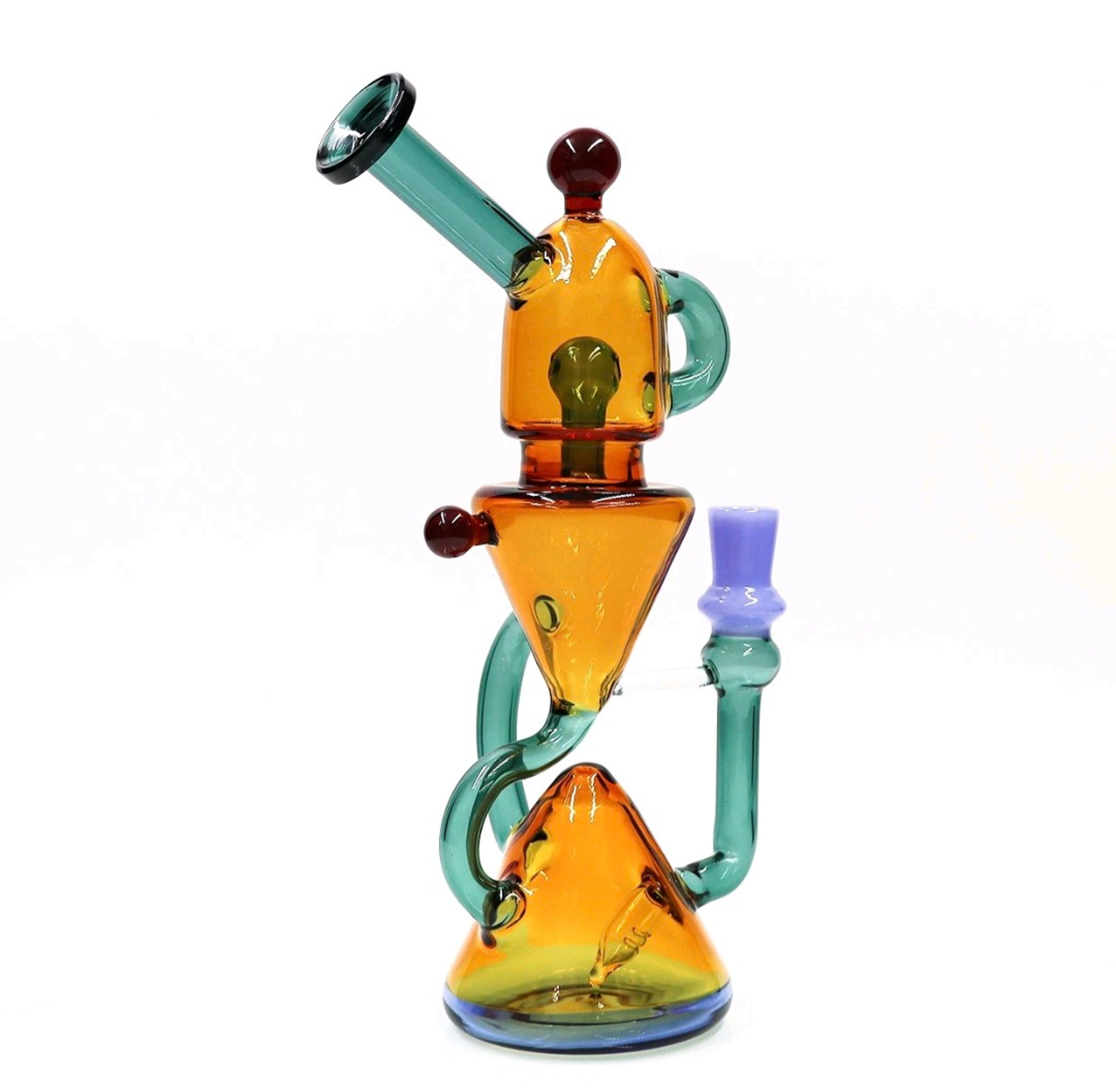 Preview pic of 🚨STAFF'S PICK🚨10' Multi-Colored Recycling ♻️ Glass Water Bong 14mm  Glass Bowl
