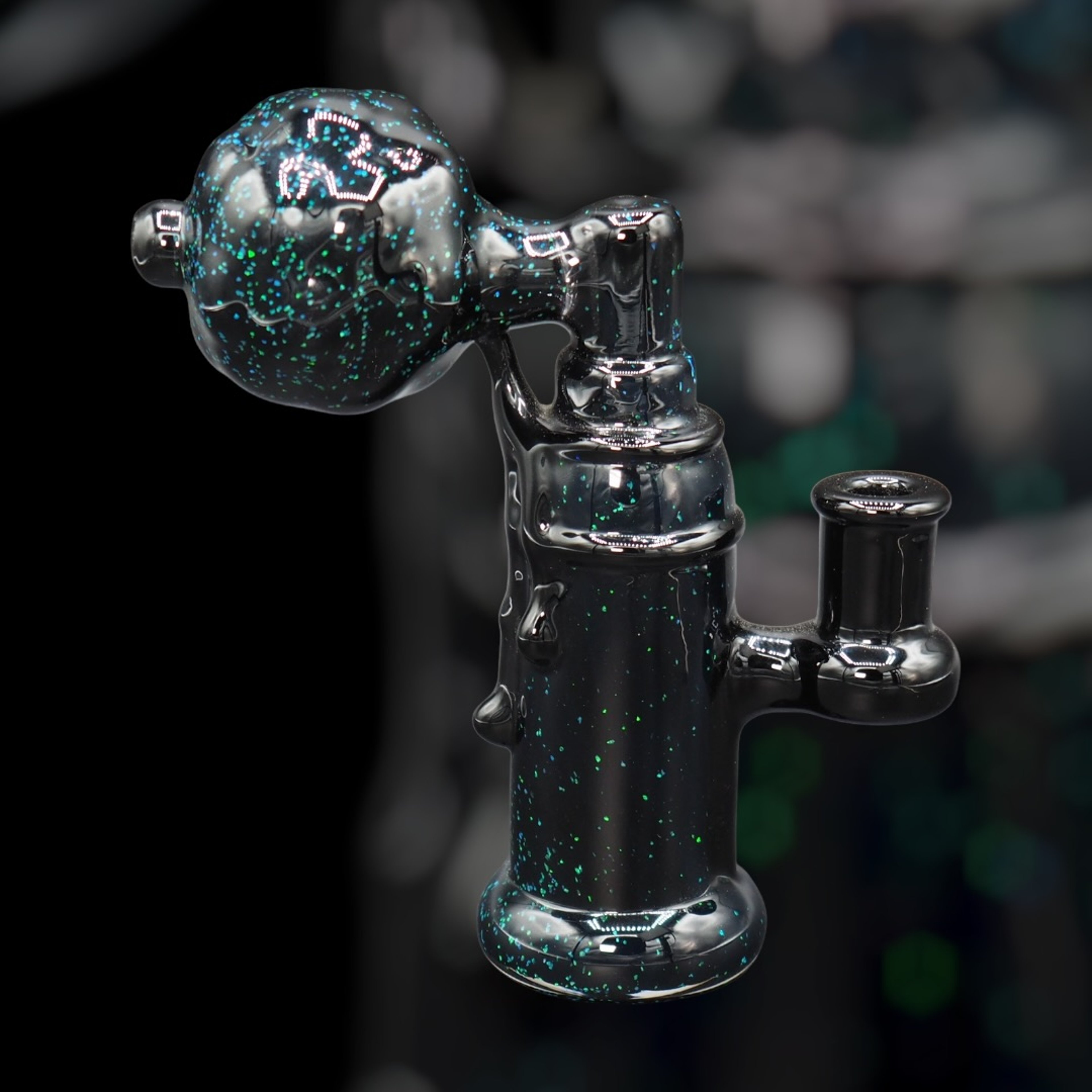 Preview pic of Rone Glass Mini Spray Can Jet Black Crushed Opal,  10mm/90°