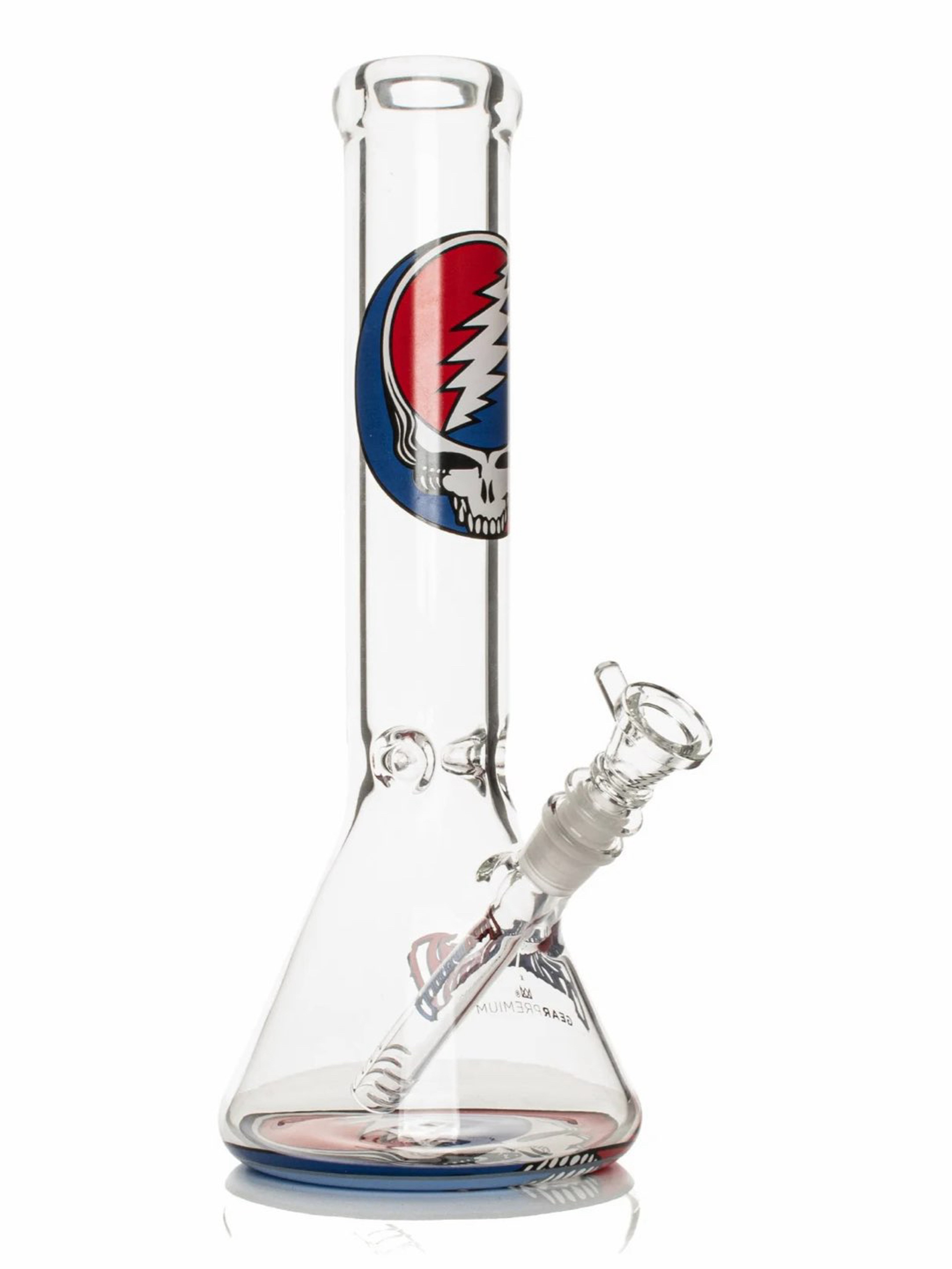 Preview pic of GRATEFUL DEAD GEAR PREMIUM® 13" 7mm Thick Steal Your Face Beaker Base Water Pipe