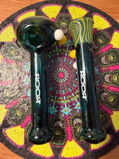 Preview pic of ROOR Custom Jade Hand Pipe + Chillum Set