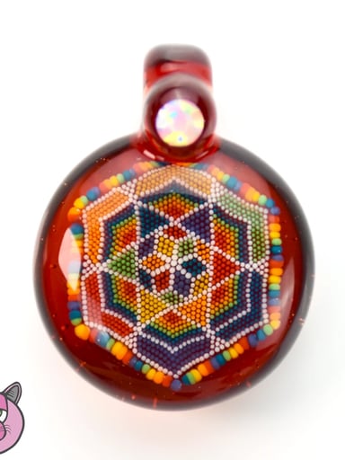 Preview pic of Newob Glass Dot Pattern Pendant