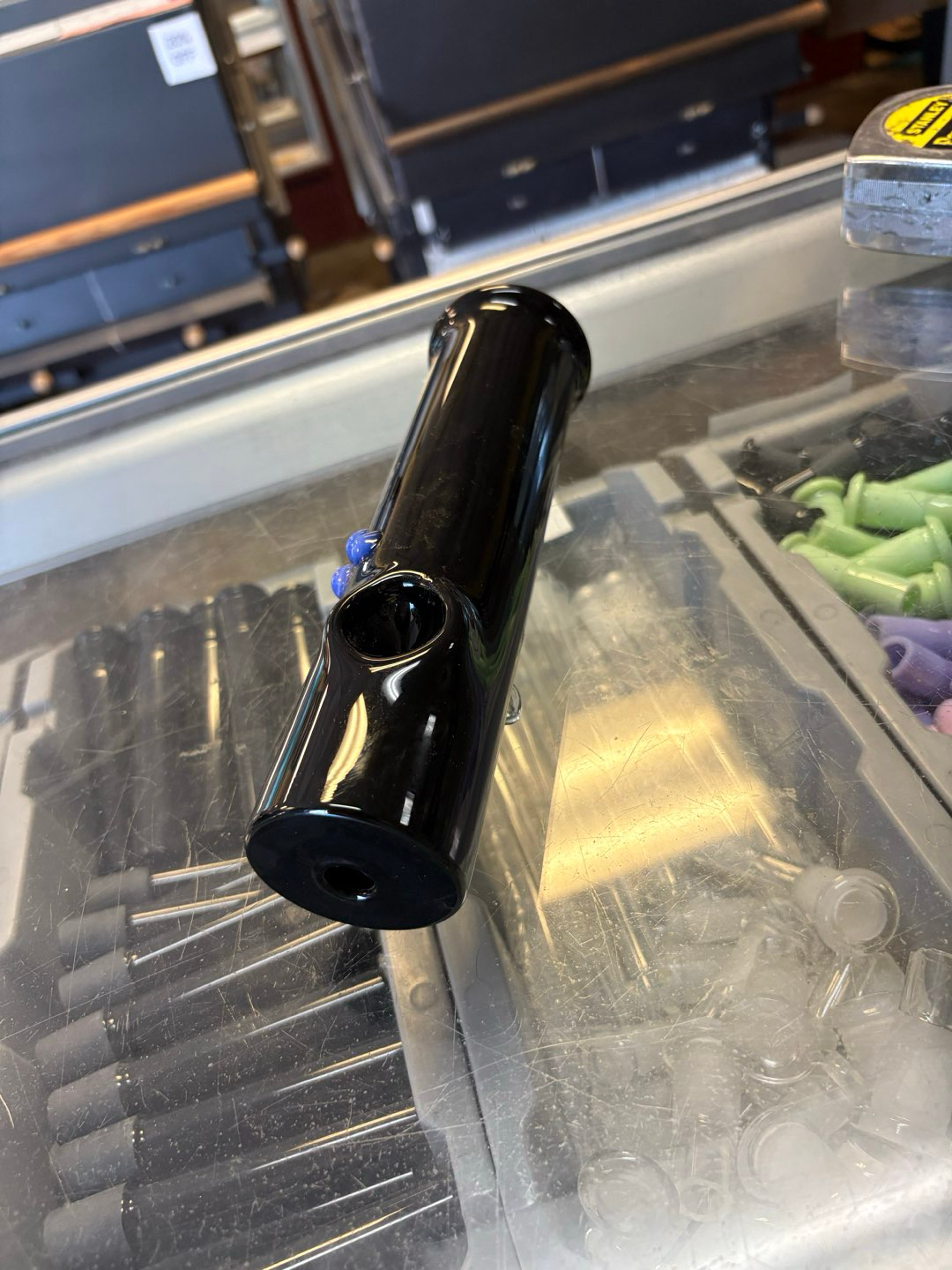 Preview pic of 9”  large black steam roller with pink slime dots