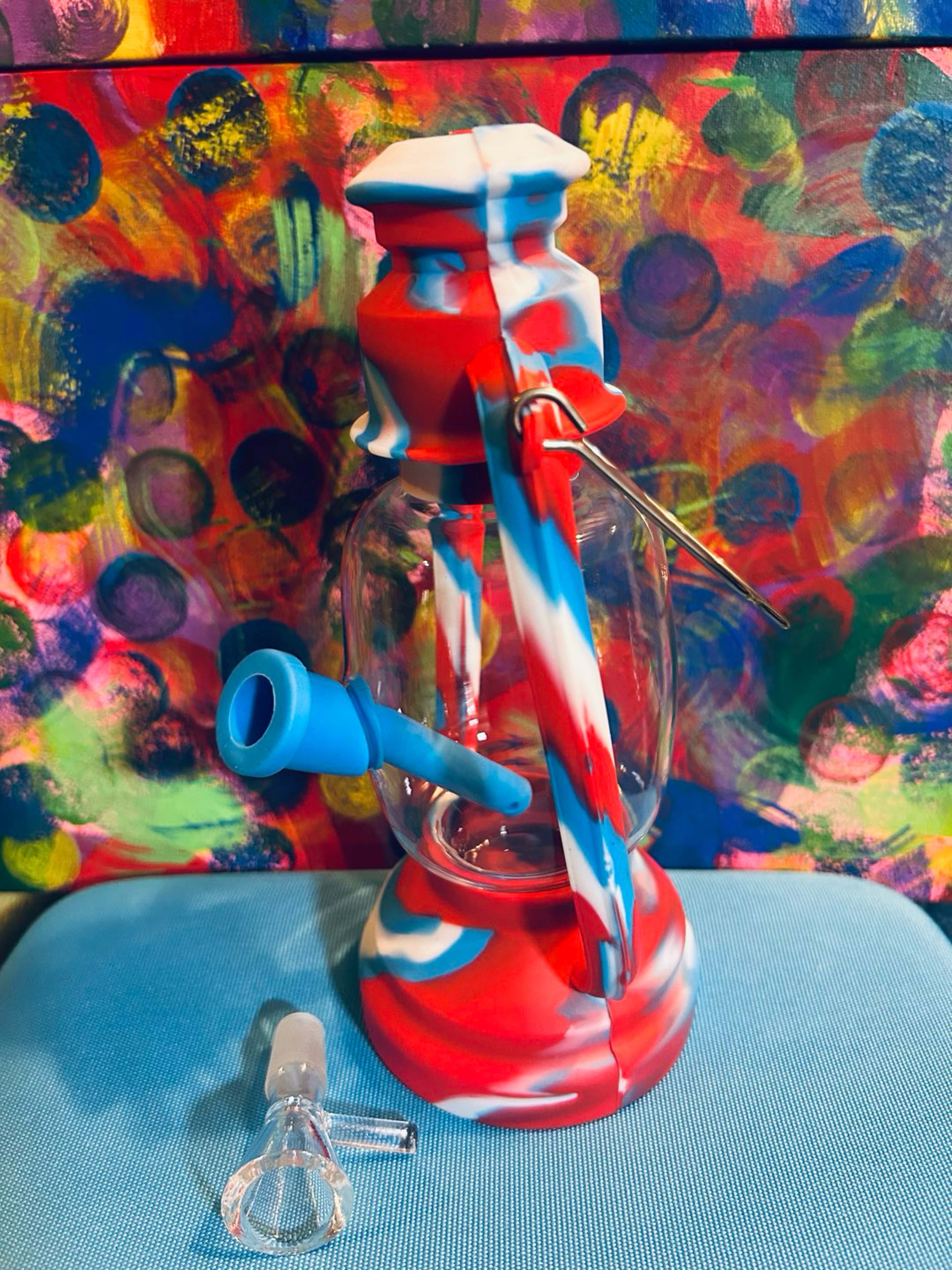 Glass/ Silicone Lantern-shaped water pipe image 0