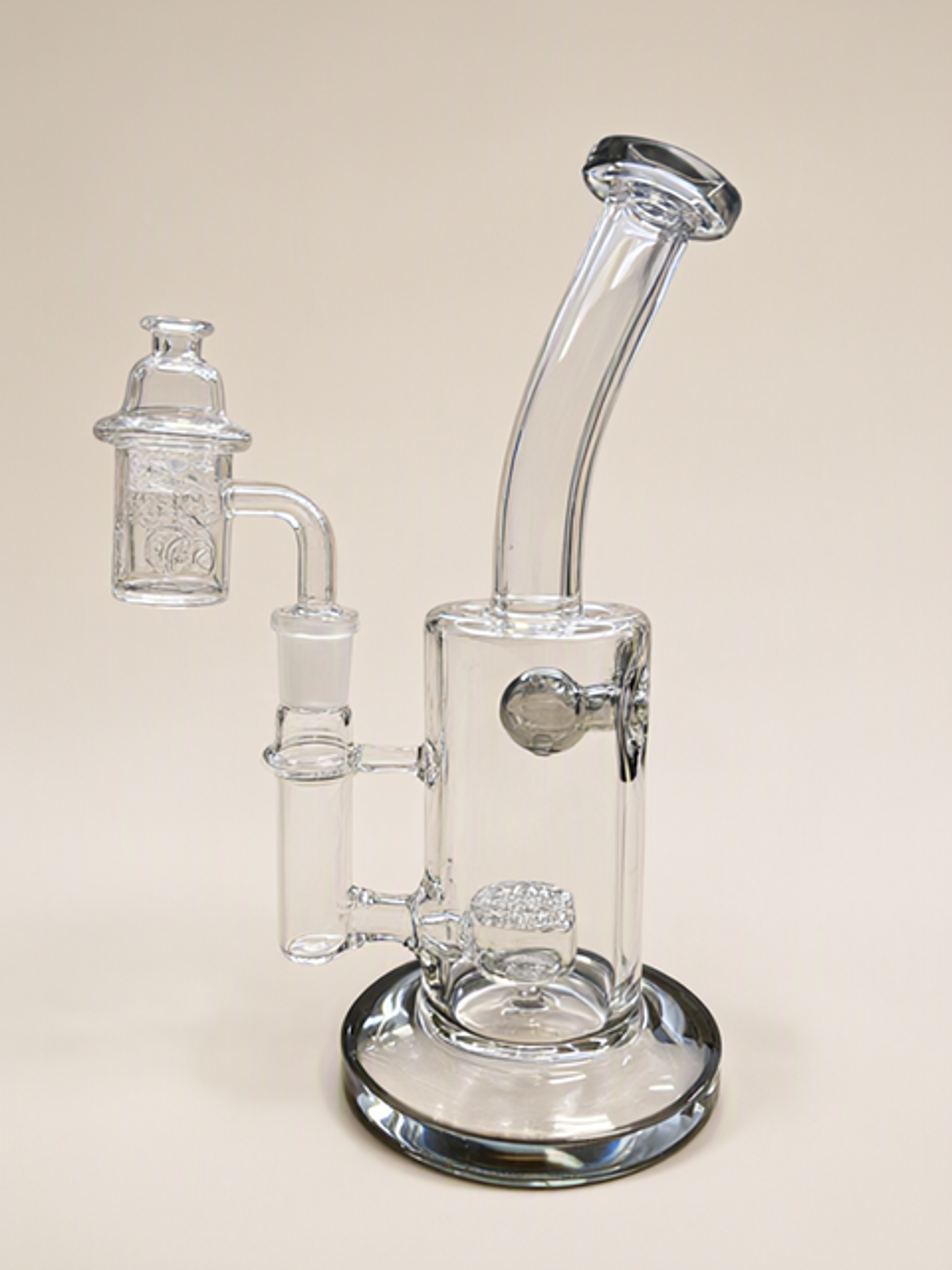 Preview pic of Jet ball dab rig with flat top and vortex spinner cap
