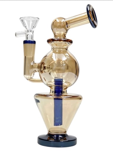 Preview pic of 8" Glass Water Bong W/ Percolator & 14mm bowl