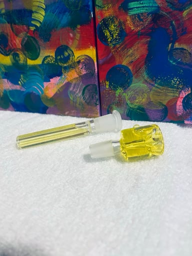 Preview pic of Yellow glass Glycerin Downstem and Bowl