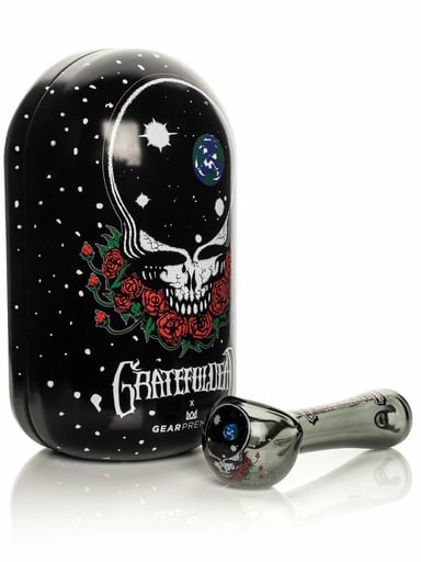 Preview pic of GRATEFUL DEAD GEAR PREMIUM® 4.5" Space Your Face Spoon Hand Pipe in Collectible Tin