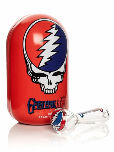 Preview pic of GRATEFUL DEAD GEAR PREMIUM® 4.5" Steal Your Face Spoon Hand Pipe in Collectible Tin