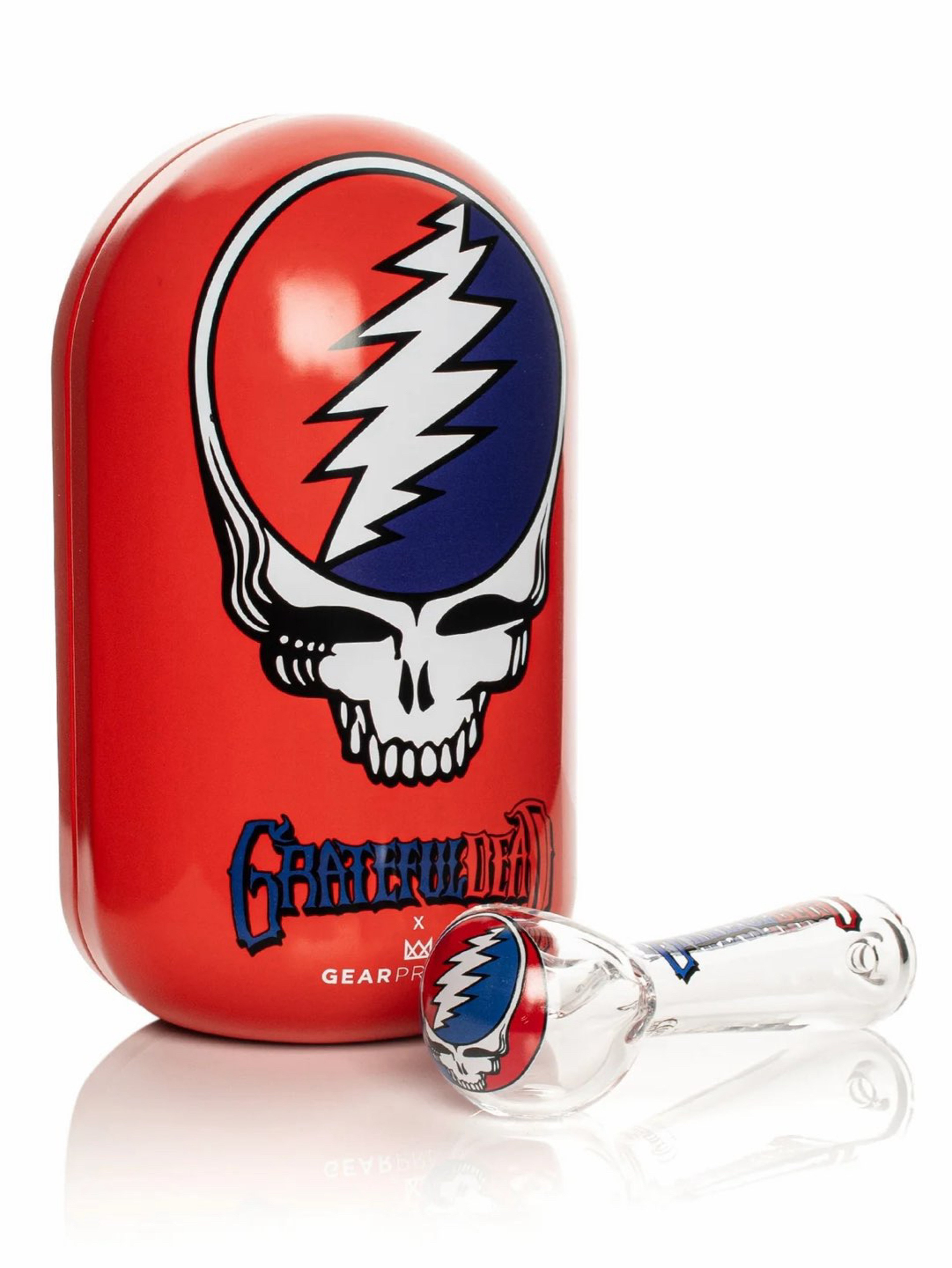 Preview pic of GRATEFUL DEAD GEAR PREMIUM® 4.5" Steal Your Face Spoon Hand Pipe in Collectible Tin