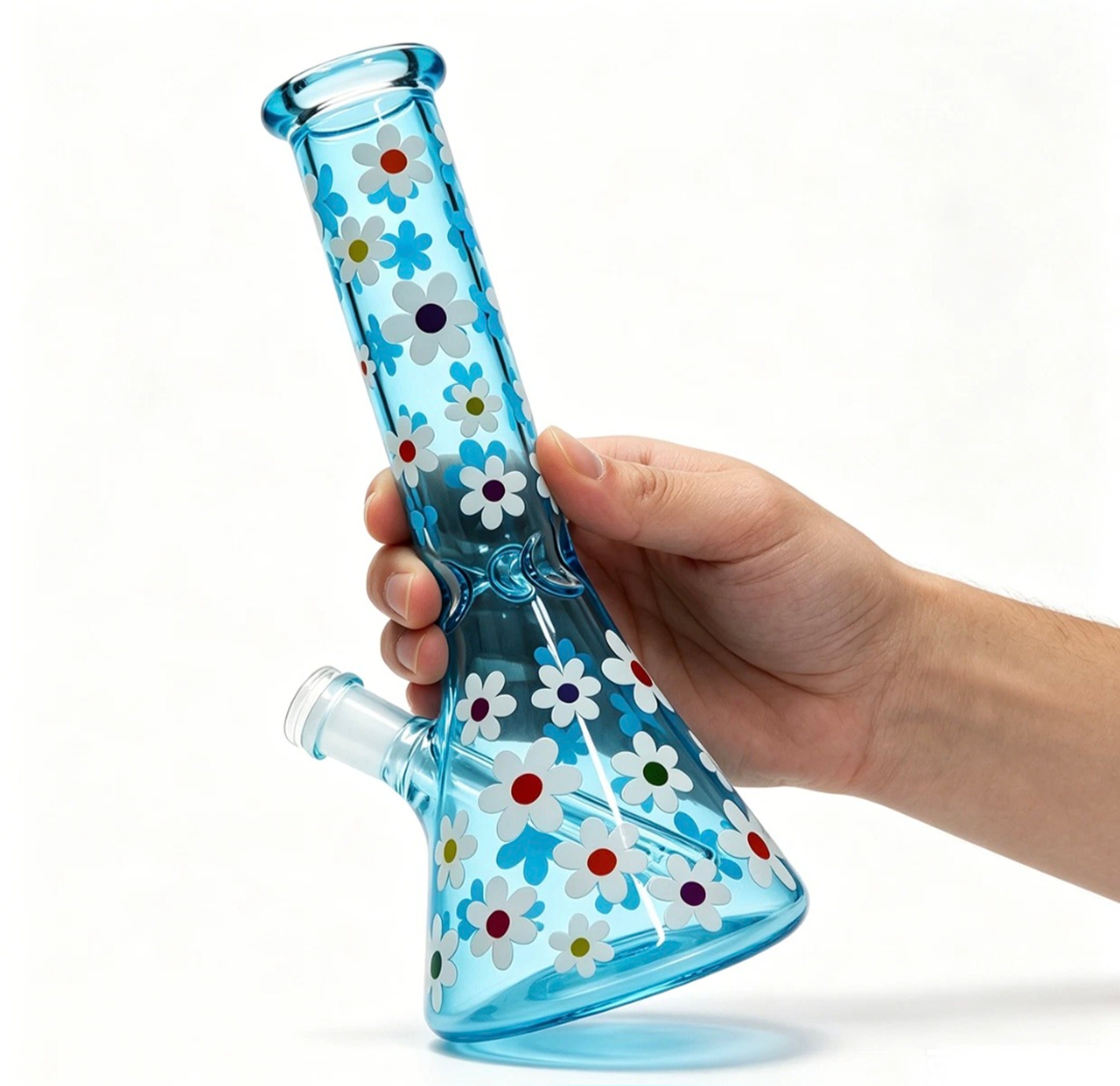 10" Daisy Designed Glass Water Bong Beaker W/ 14mm Bowl image 0