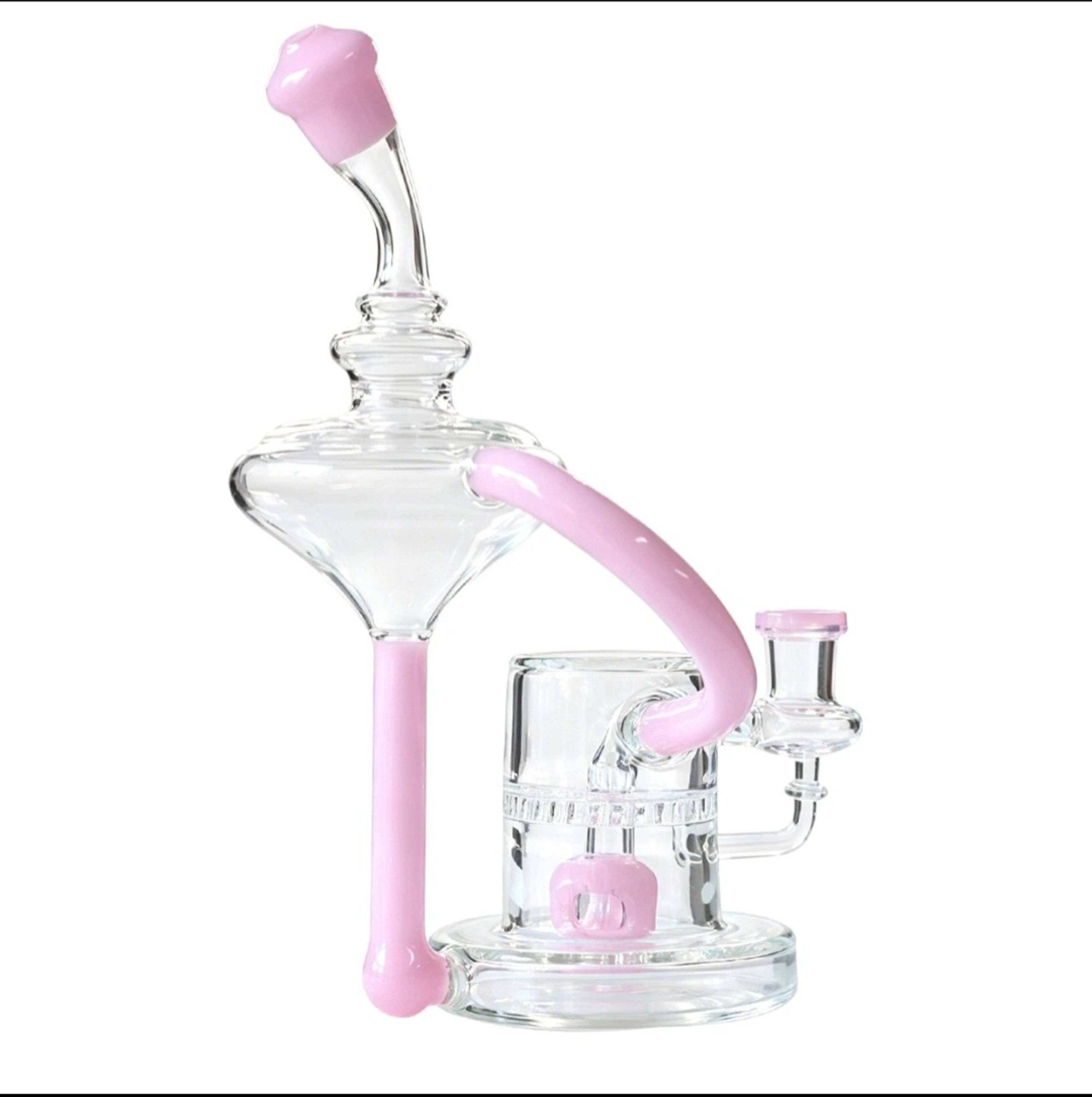 9' Pink Recycler Glass Water Bong W/14mm Bowl image 0