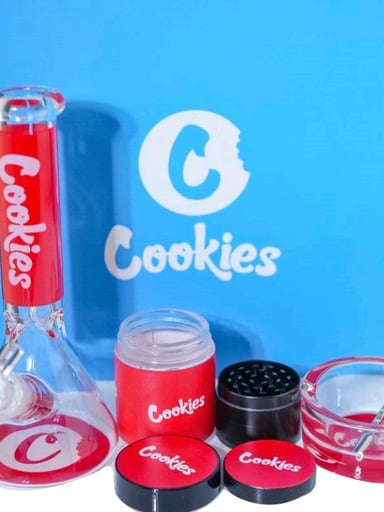 Preview pic of 8" Cookies Beaker Glass Water Bong Collector Set