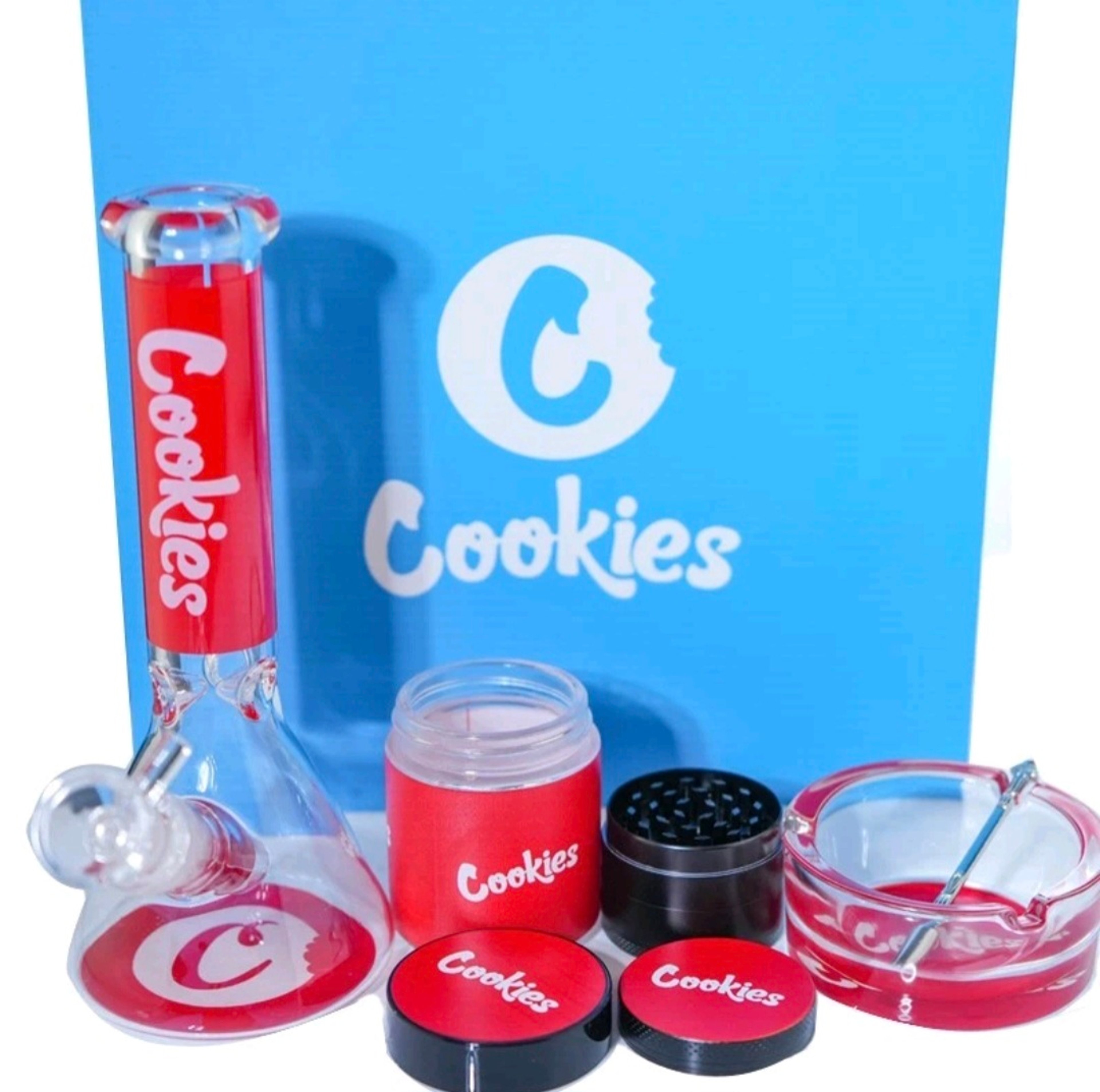 Preview pic of 8" Cookies Beaker Glass Water Bong Collector Set
