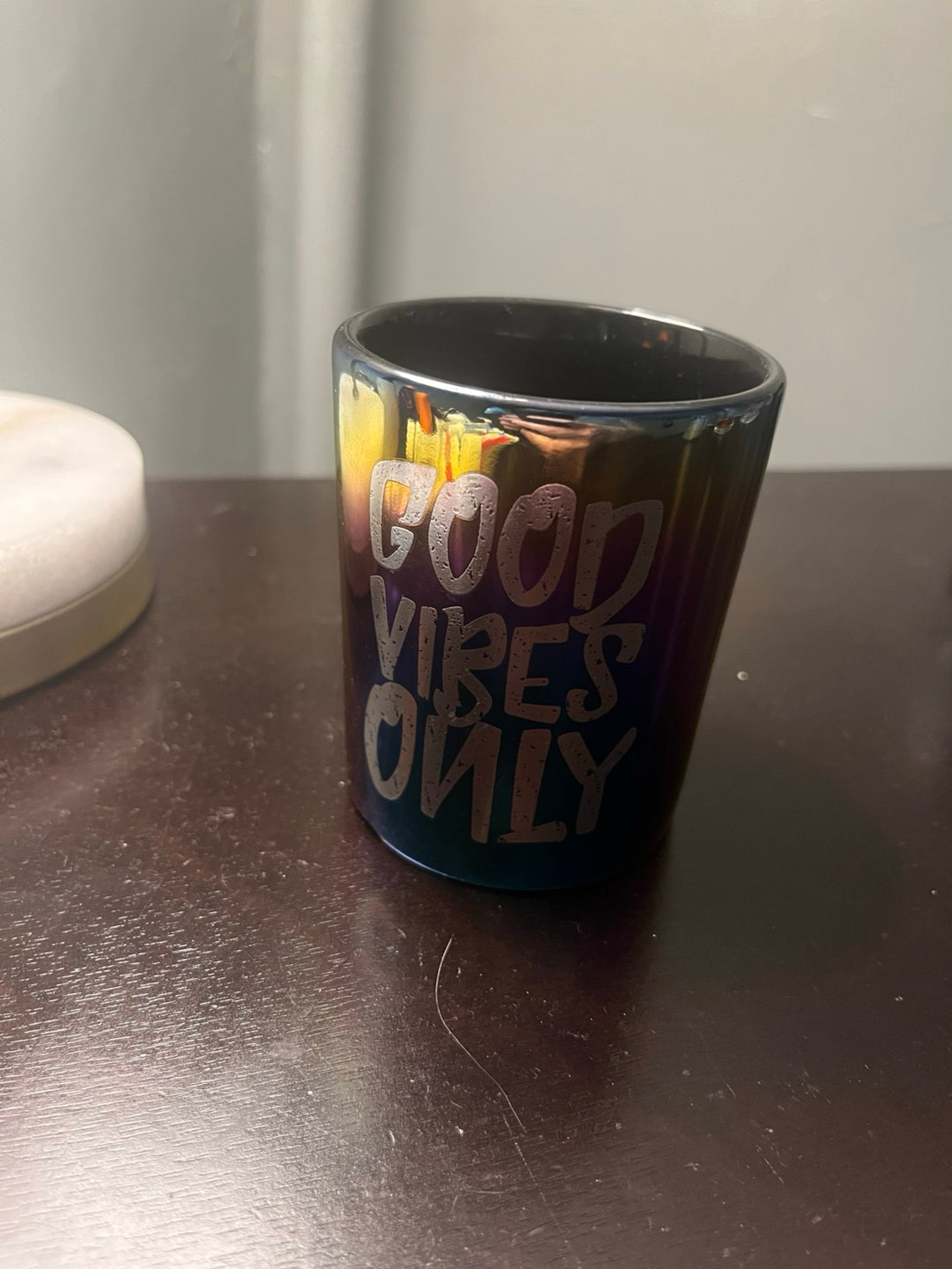 Preview pic of Ash Tray Cup,Dab Tool Holder “Good Vibes Only”