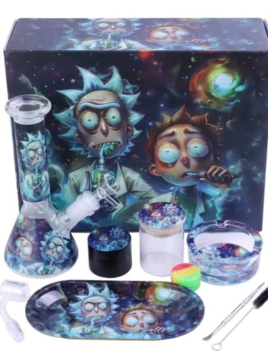 Preview pic of 8" R & M Glass Water Bong Collector Set