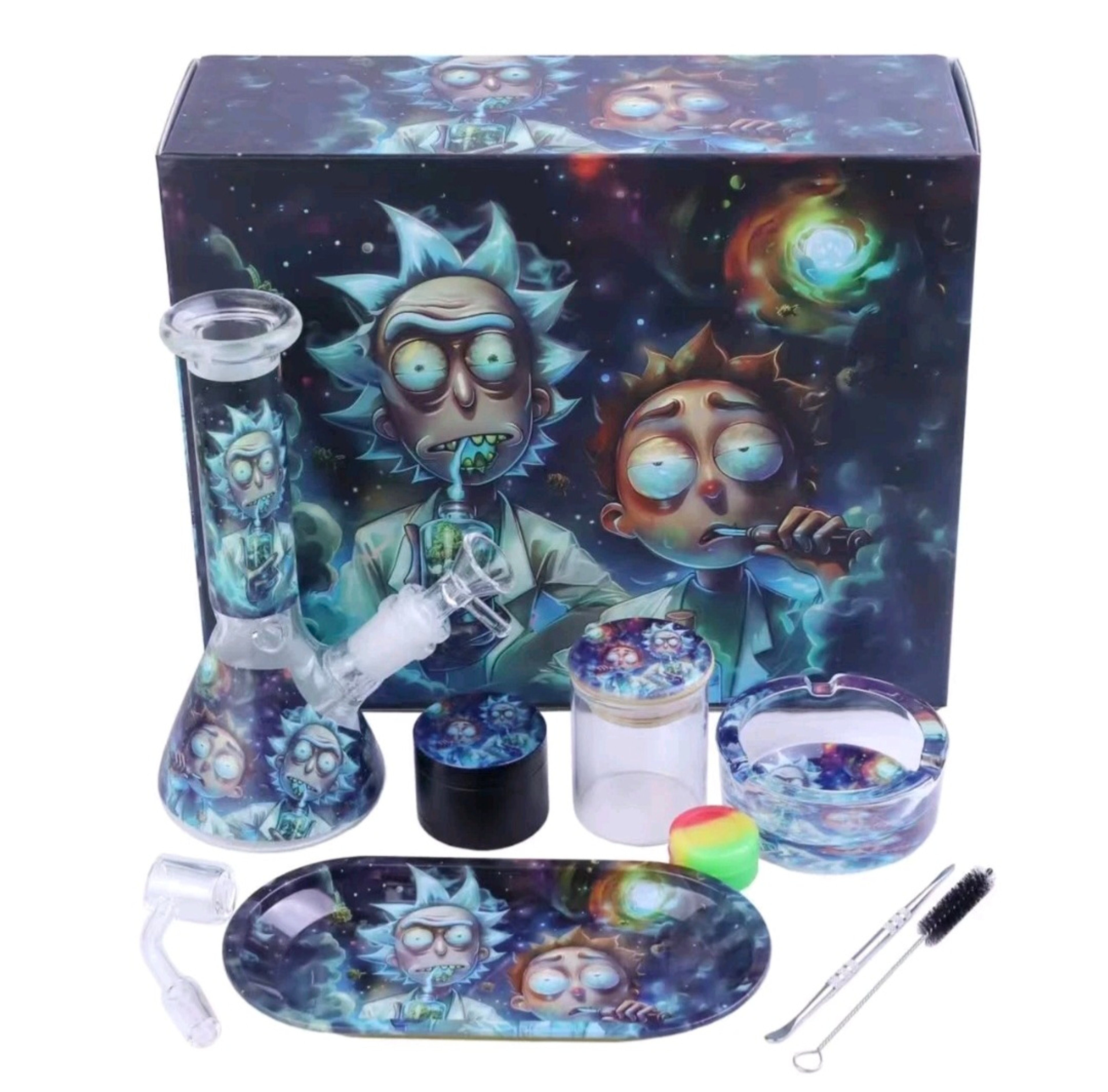 Preview pic of 8" R & M Glass Water Bong Collector Set