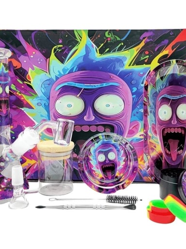 Preview pic of 8" Rick & Morty Beaker Set Water Bong Bowl Collector Set