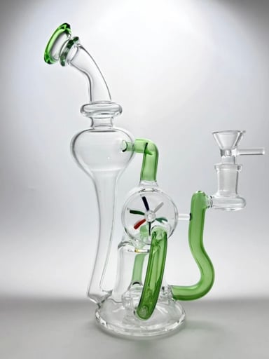 Preview pic of 9'' Windmill Recycler Glass Water Bong W/ 14mm Bowl