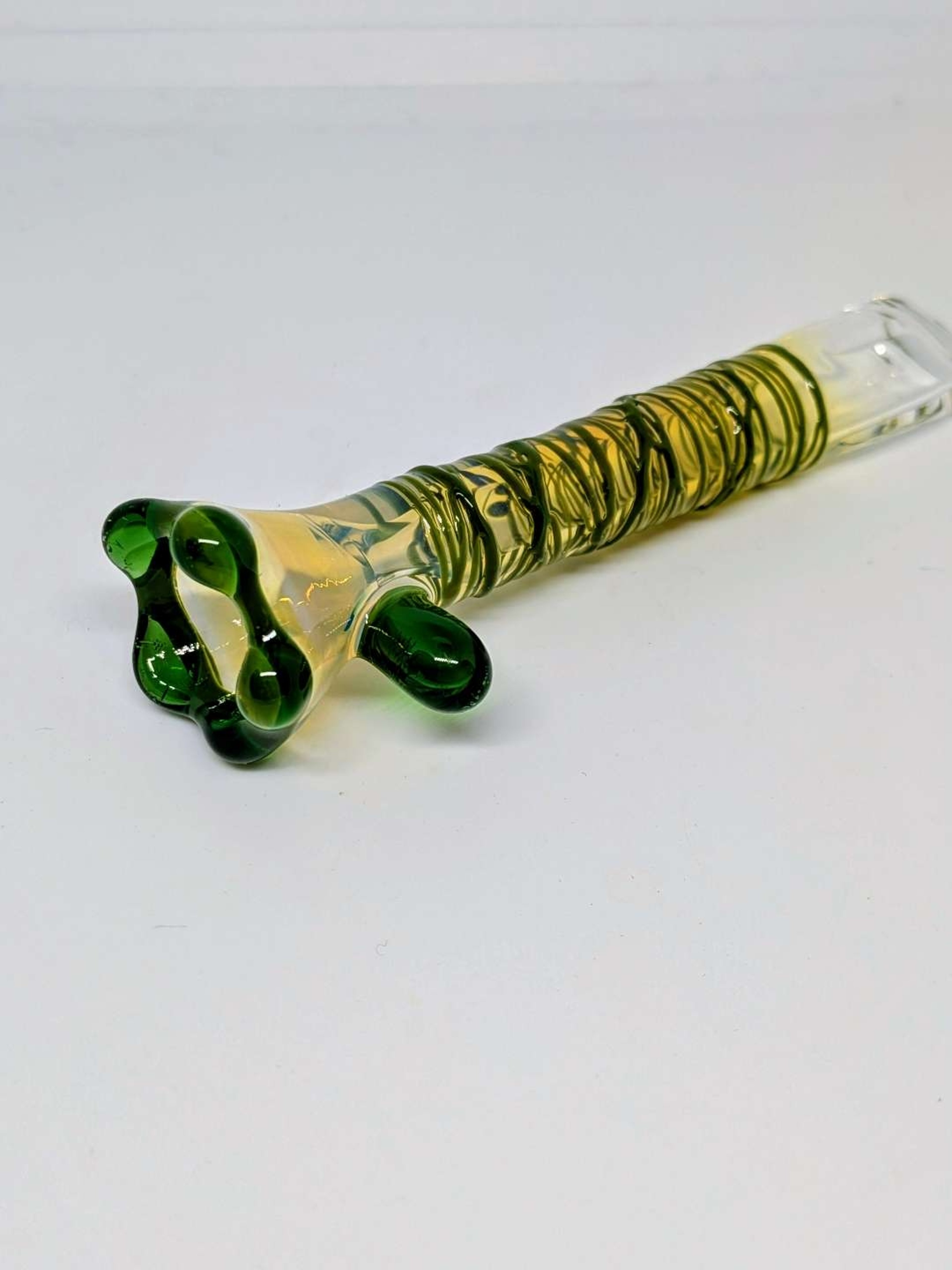 Dark Green Hand Wrapped Chillum image 0