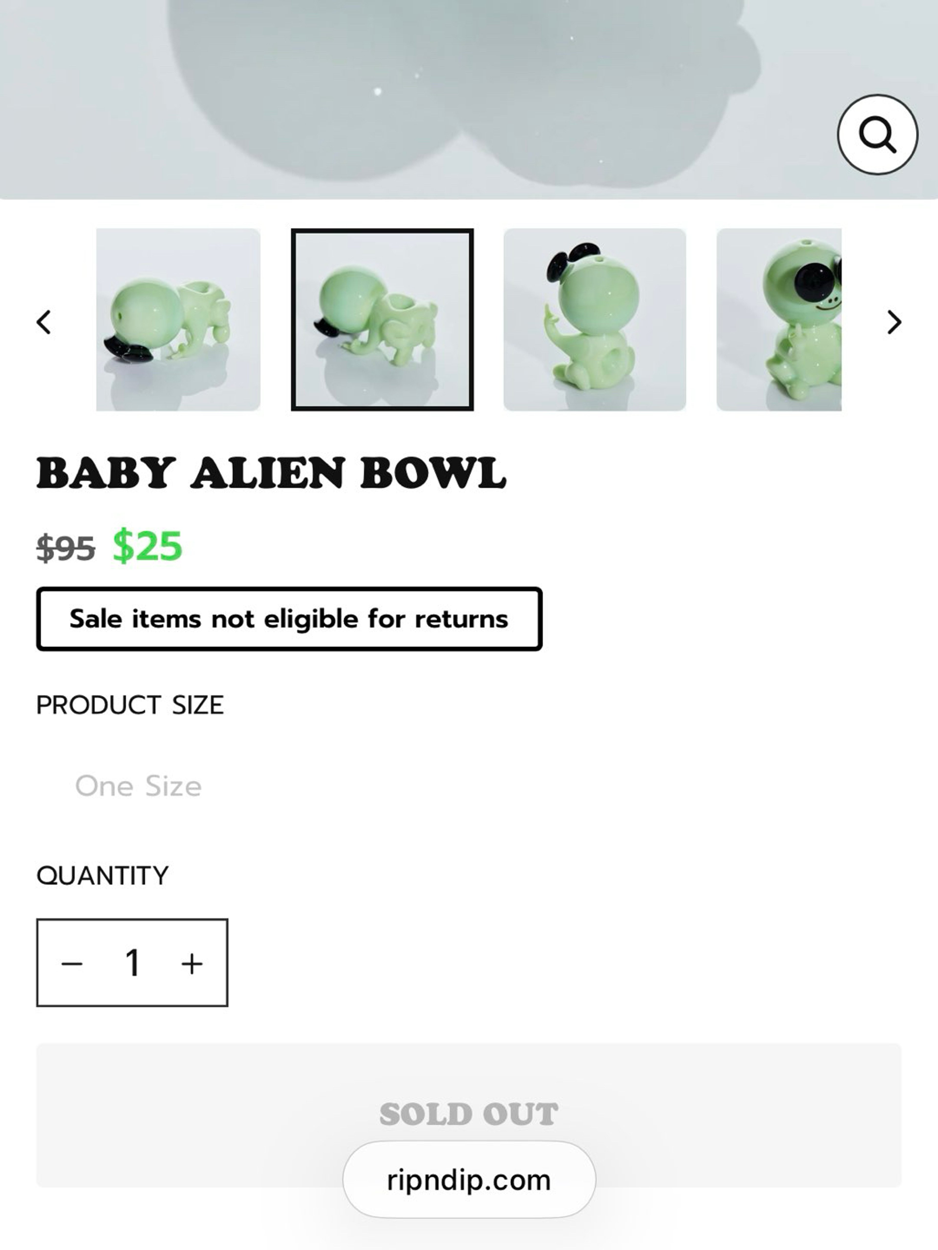 Preview pic of Ripndip Baby Alien Pipe Bowl BRAND NEW