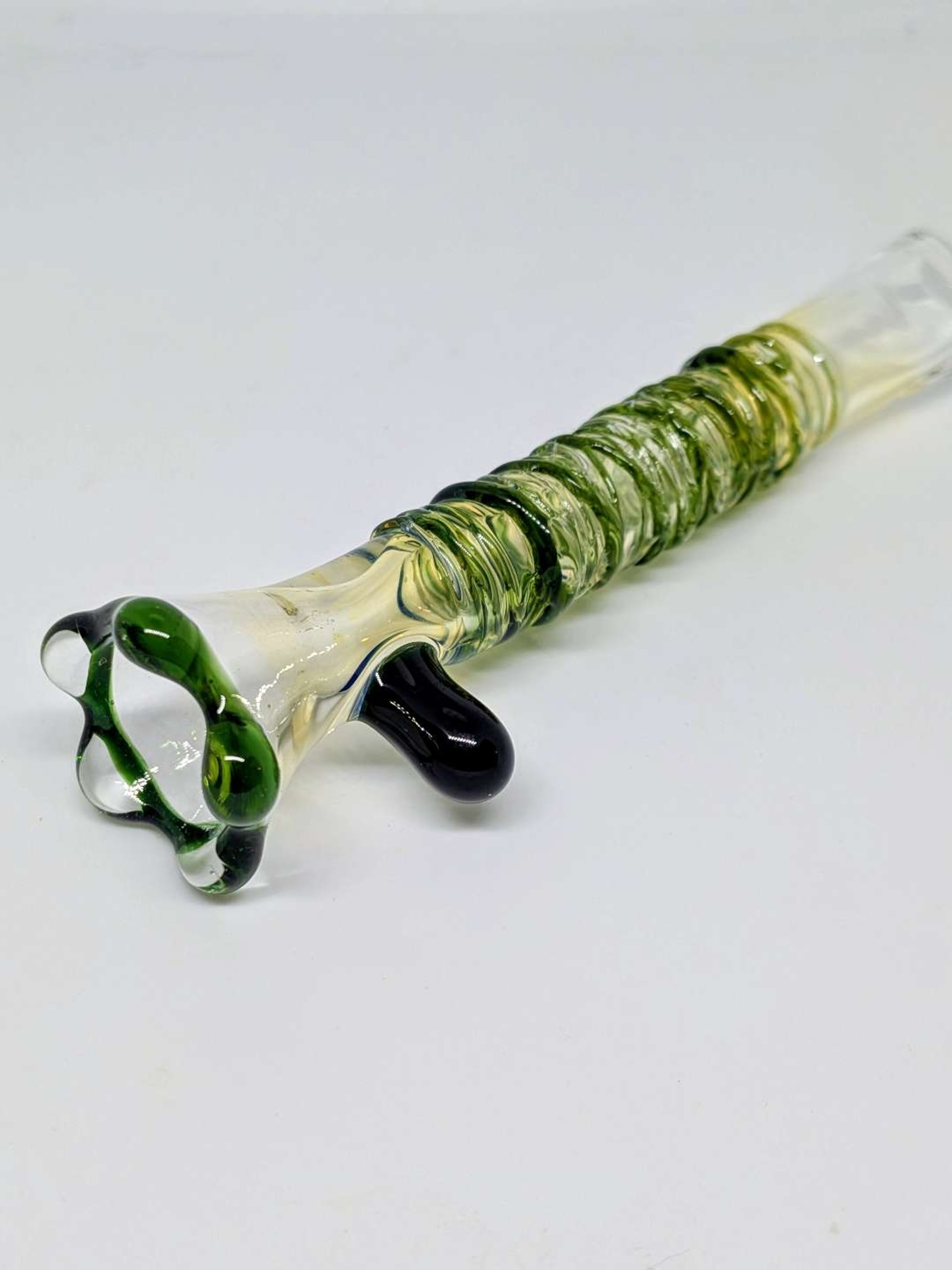 Green Hand Wrapped Chillum image 0