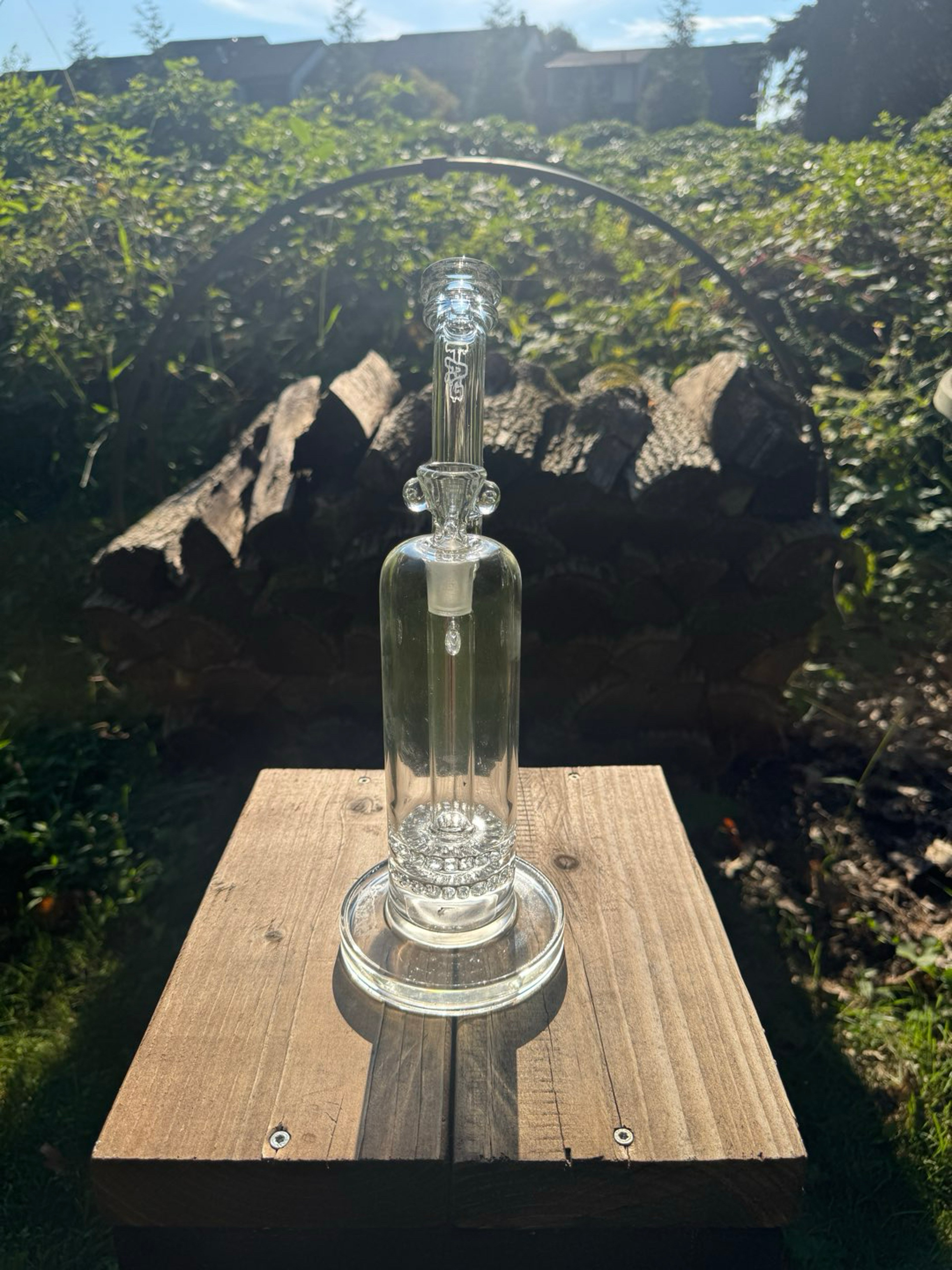 Preview pic of TAG / Thick Ass Glass Bent Neck Dual Perc Tube