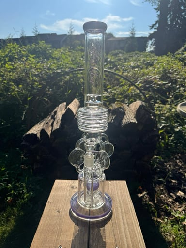 Preview pic of Hipster Glass Purple Multi-Perc Glass Bong
