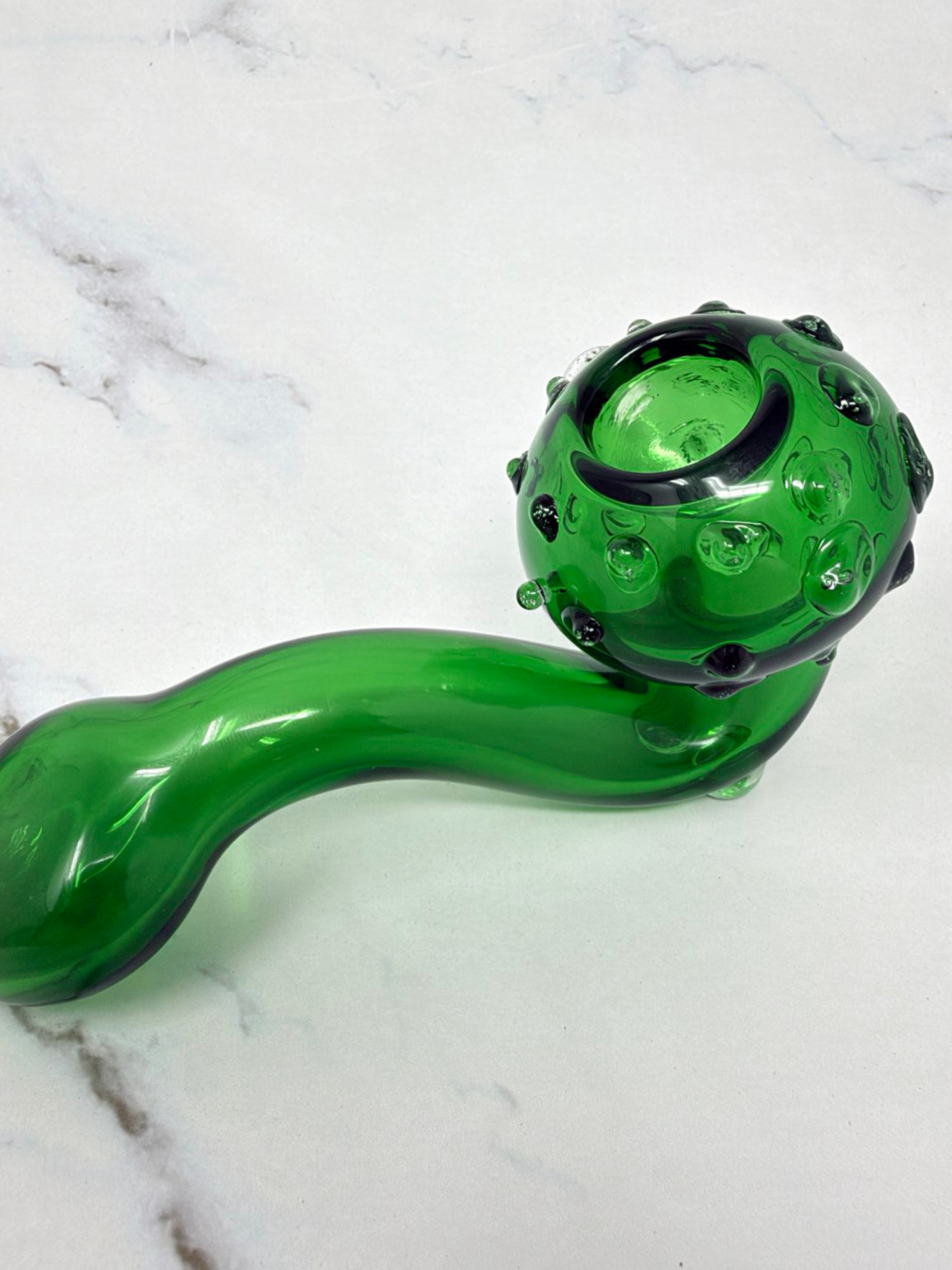 4.5” Spike Bowl Sherlock Green Smoking Bowl Glass Pipes image 0