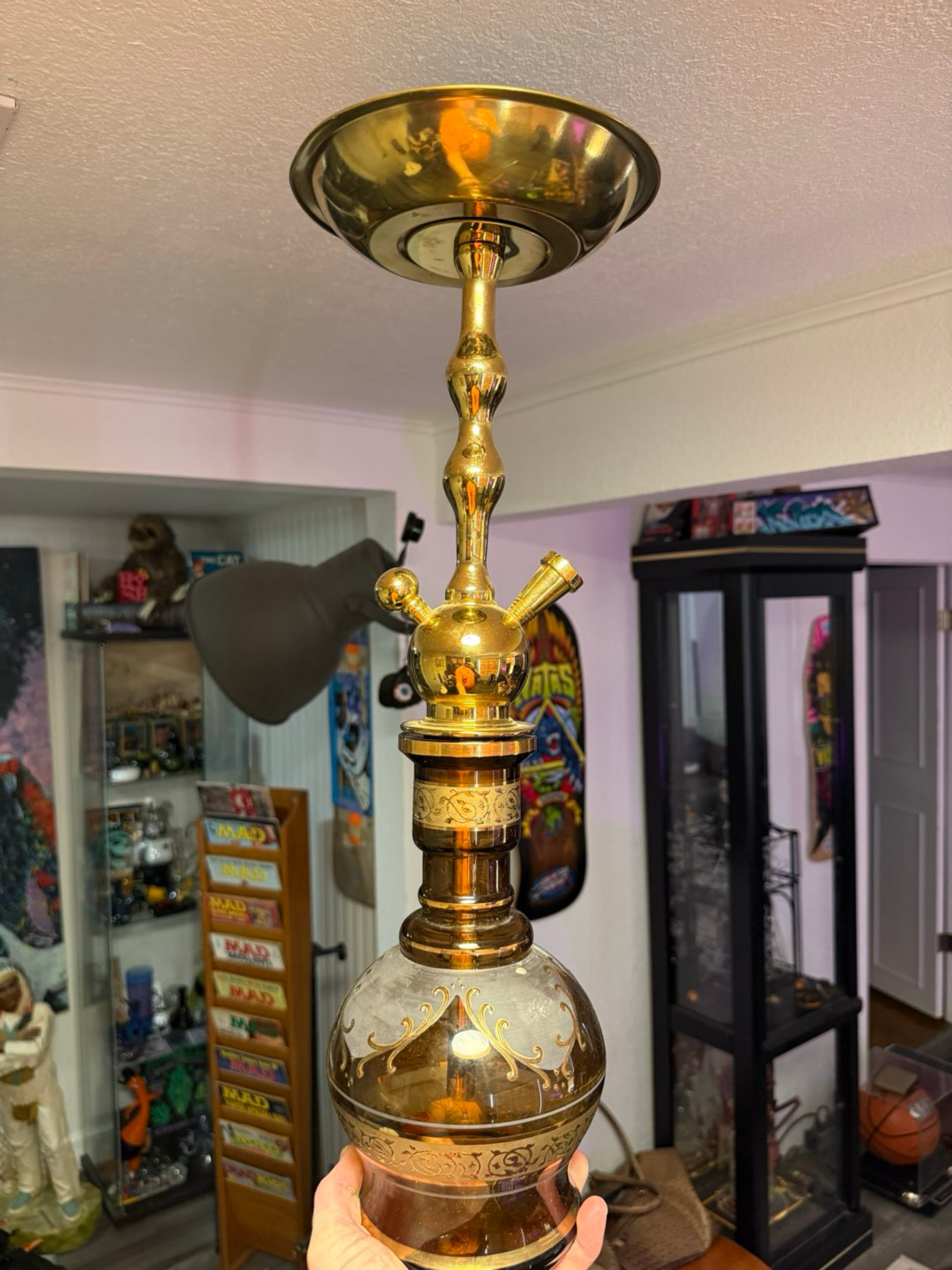Preview pic of Egyptian glass gold hookah