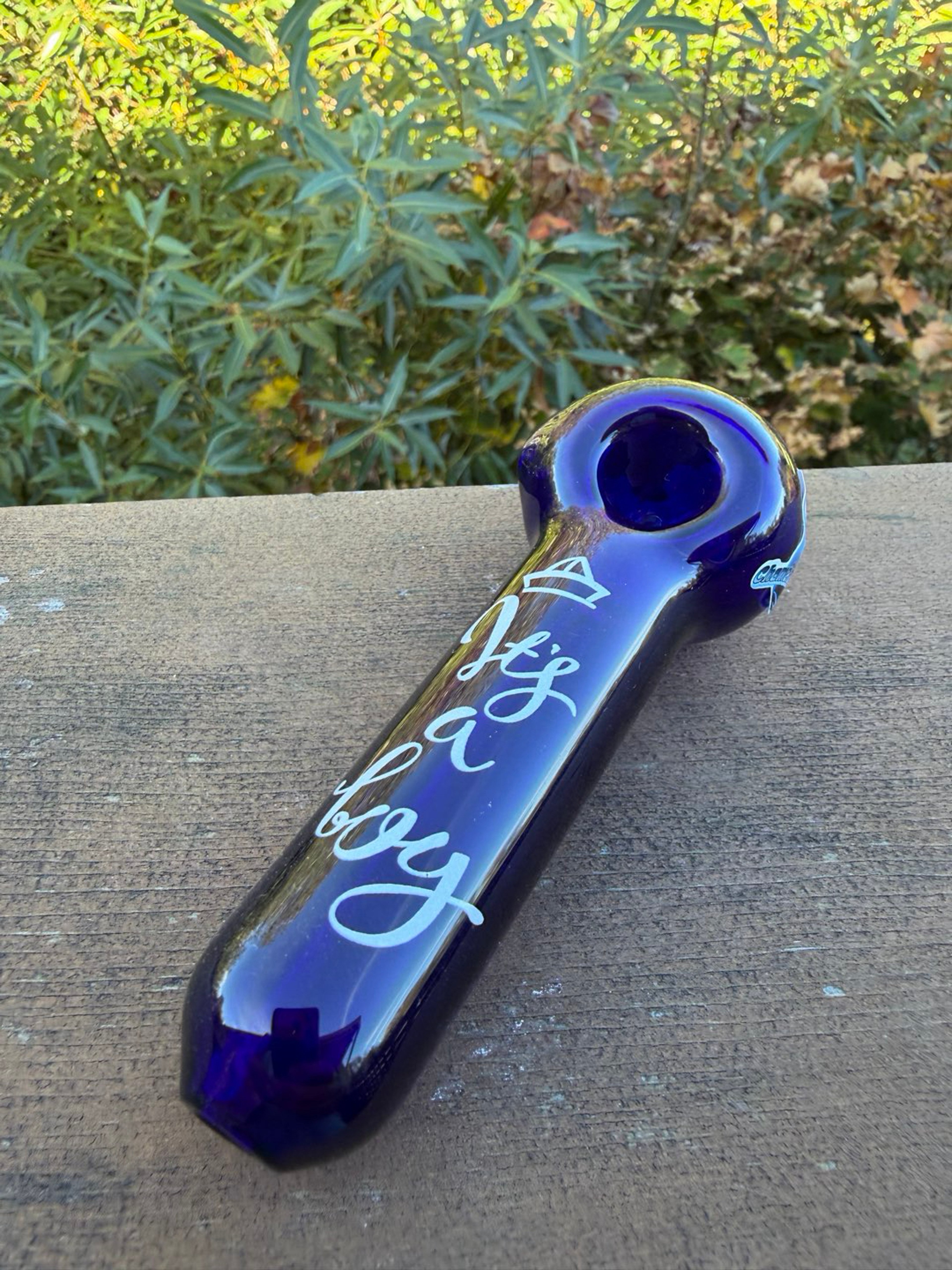 Chameleon Glass it’s a boy hand pipe image 0