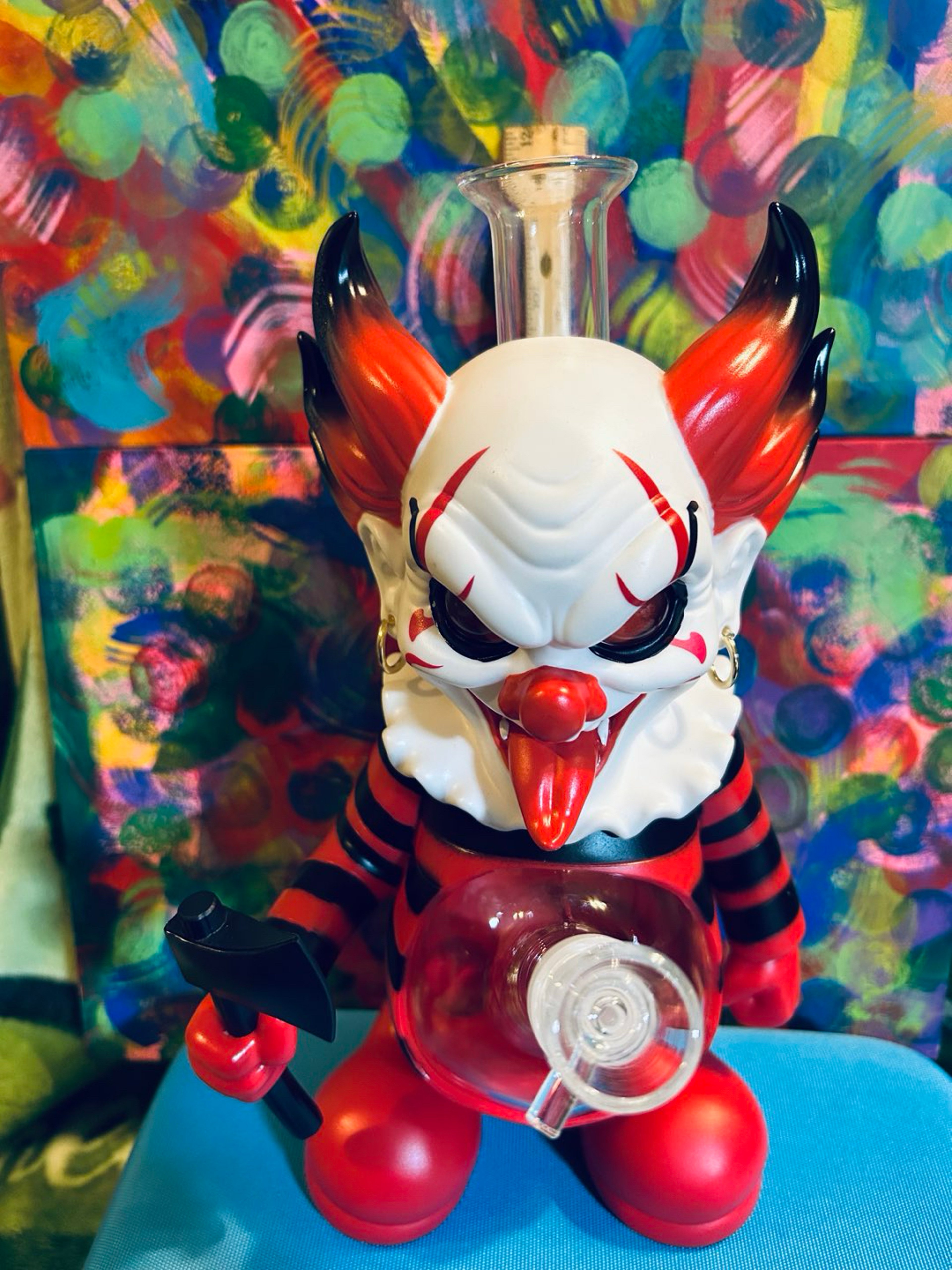 Preview pic of Creepy Clown Glass/Hard plastic PVC Bong