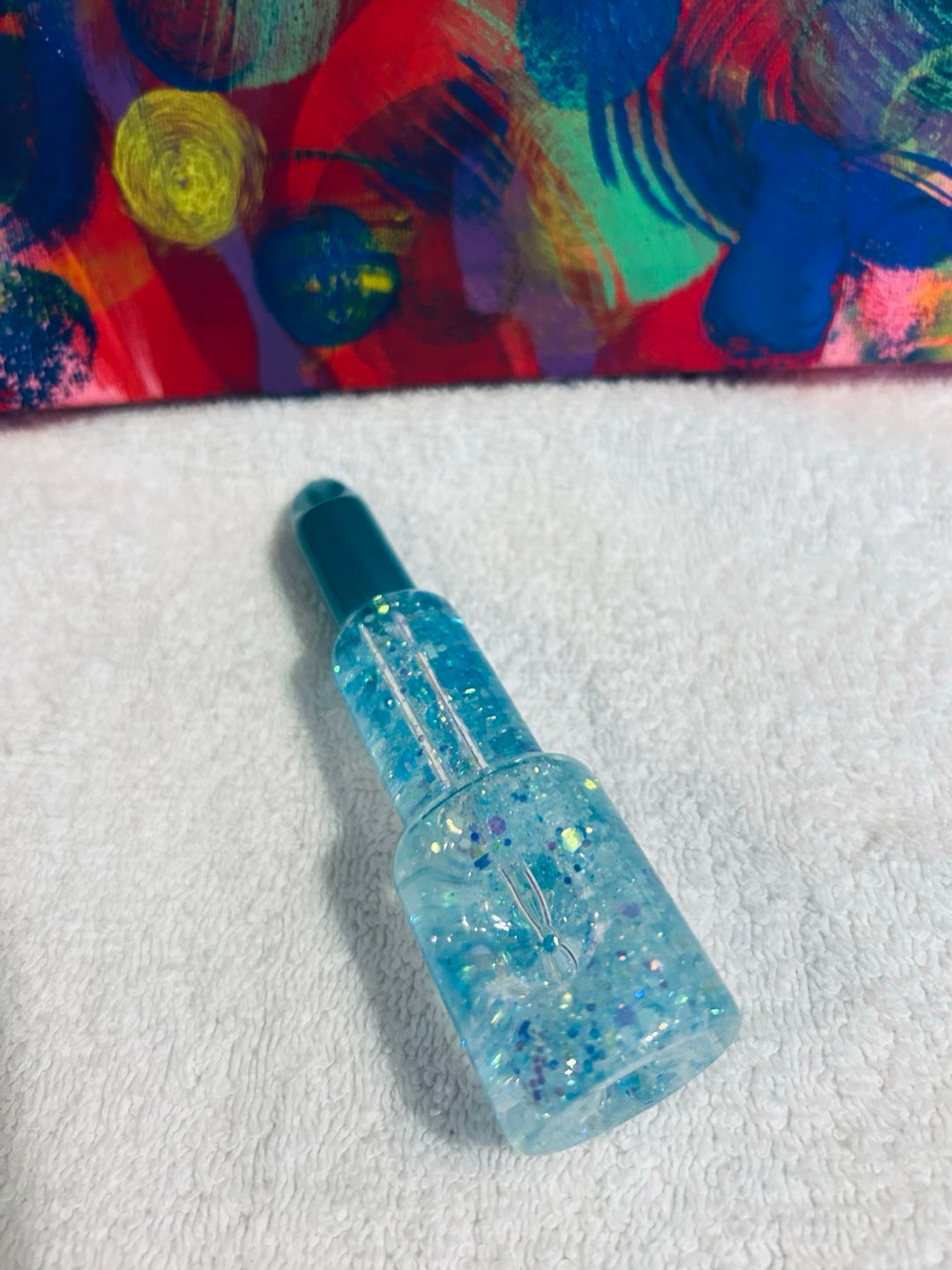 Glass glitter glycerin Lipstick shaped hand pipe image 0