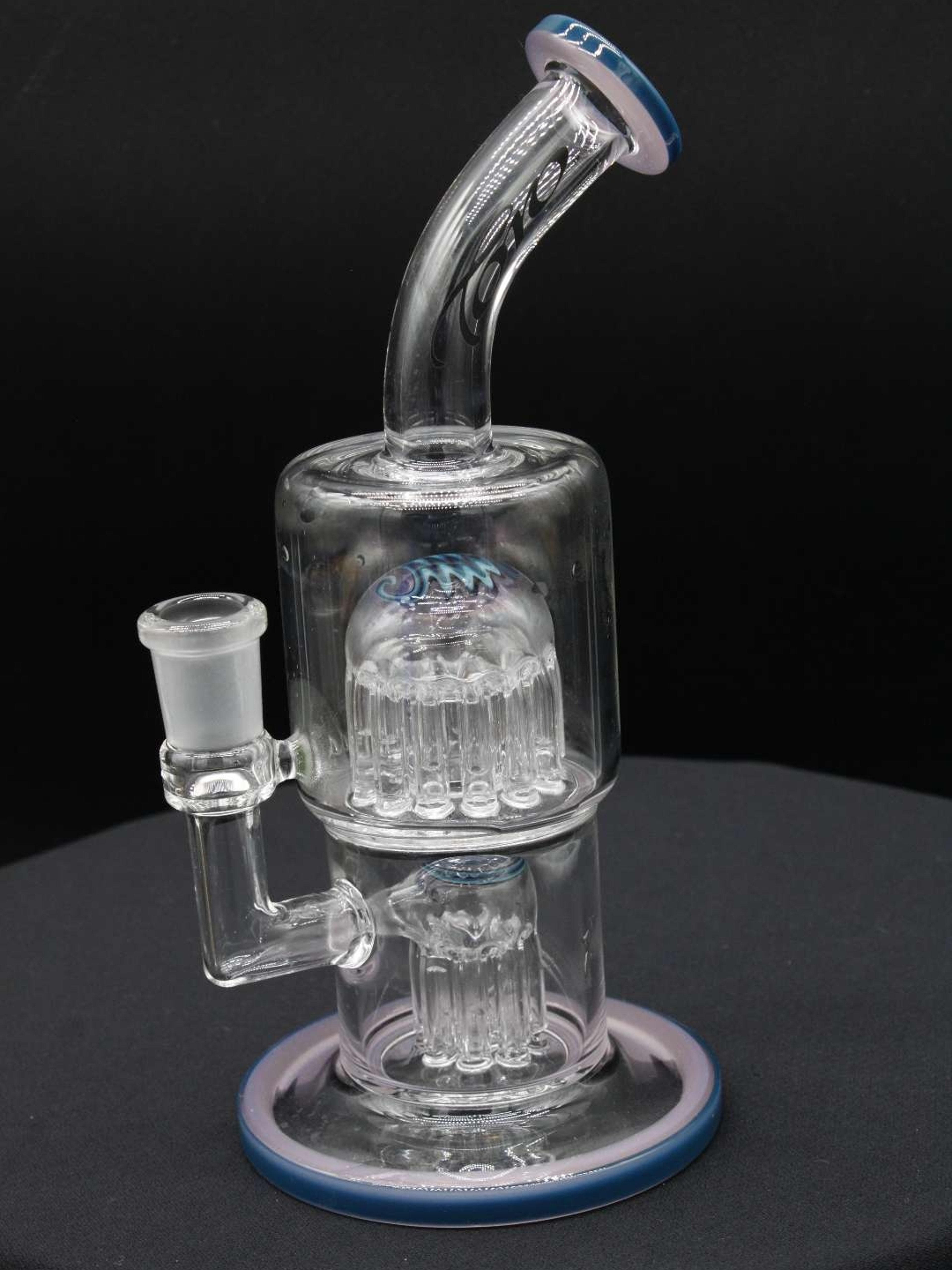Toro Double 8" Macro XL 8/13 Arm Caps Aqua Pink Rig Bong image 0